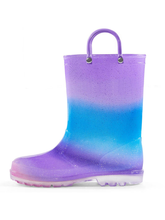 Toddler Girls Rain Boots Kids Glitter Waterproof Boots Outdoor