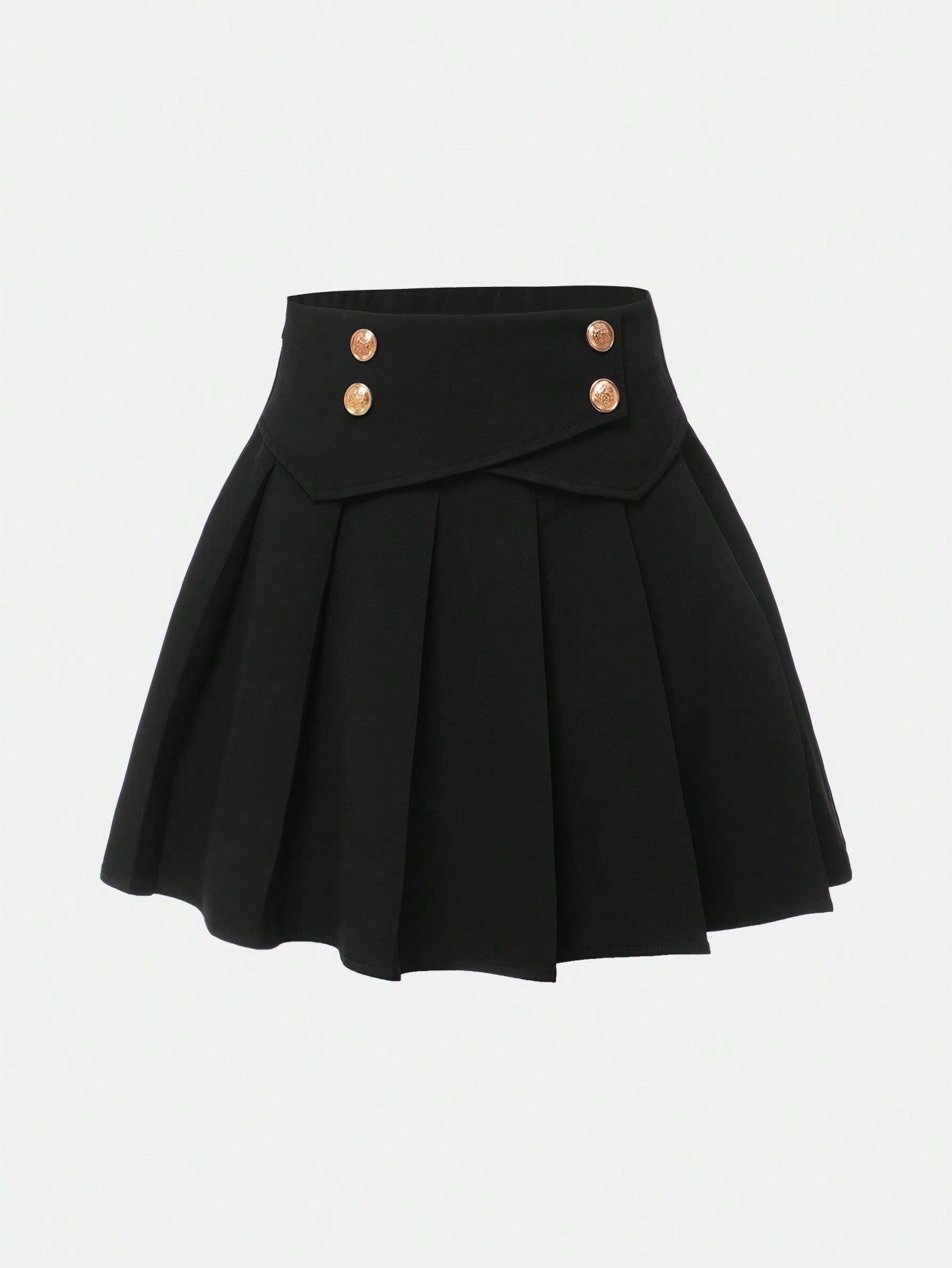 Teen Girls Button Detail Pleated Skirt