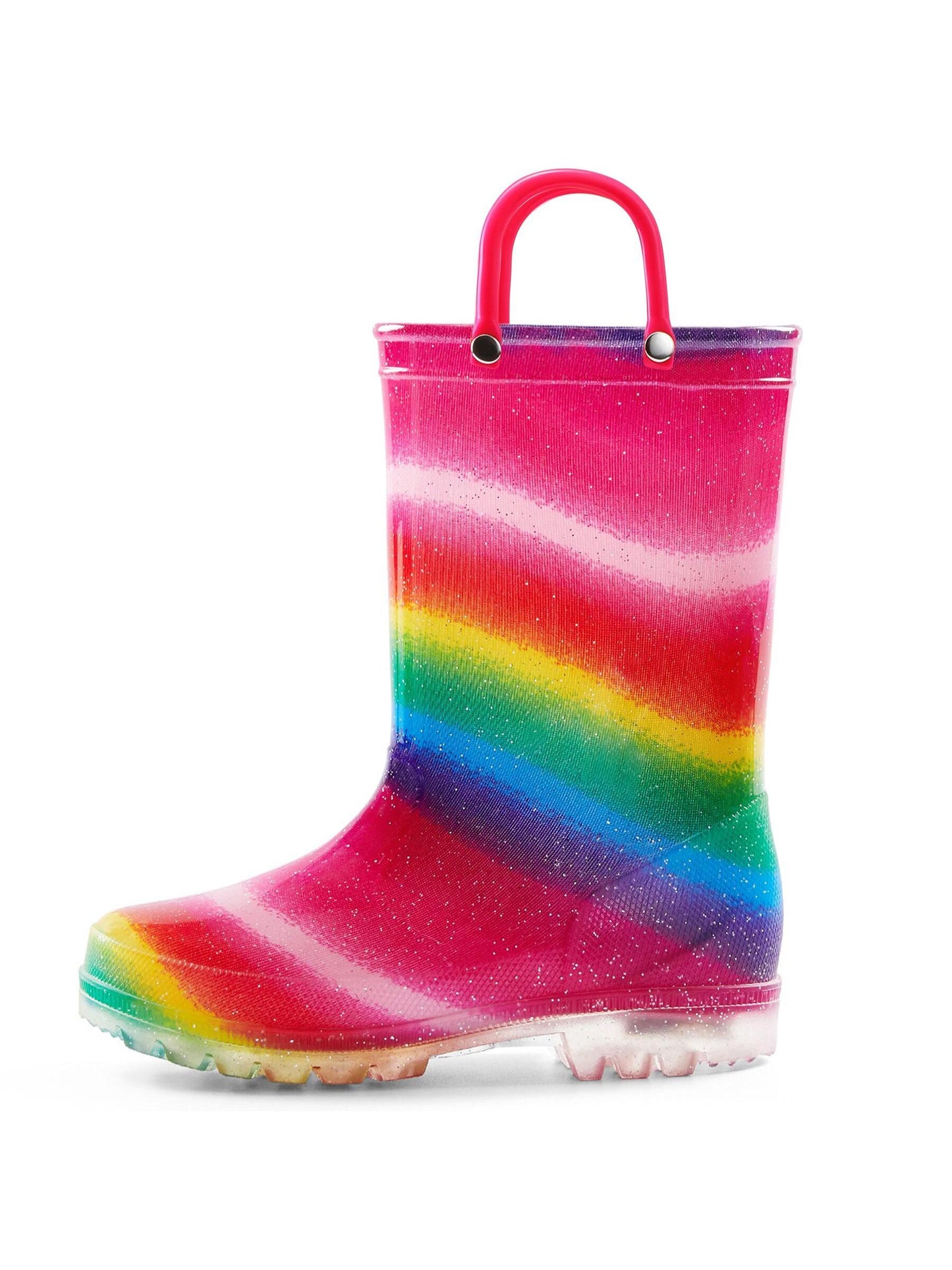 Kids Rain Boots With Easy-On Handles Outside Boys And Girls Rain Boots