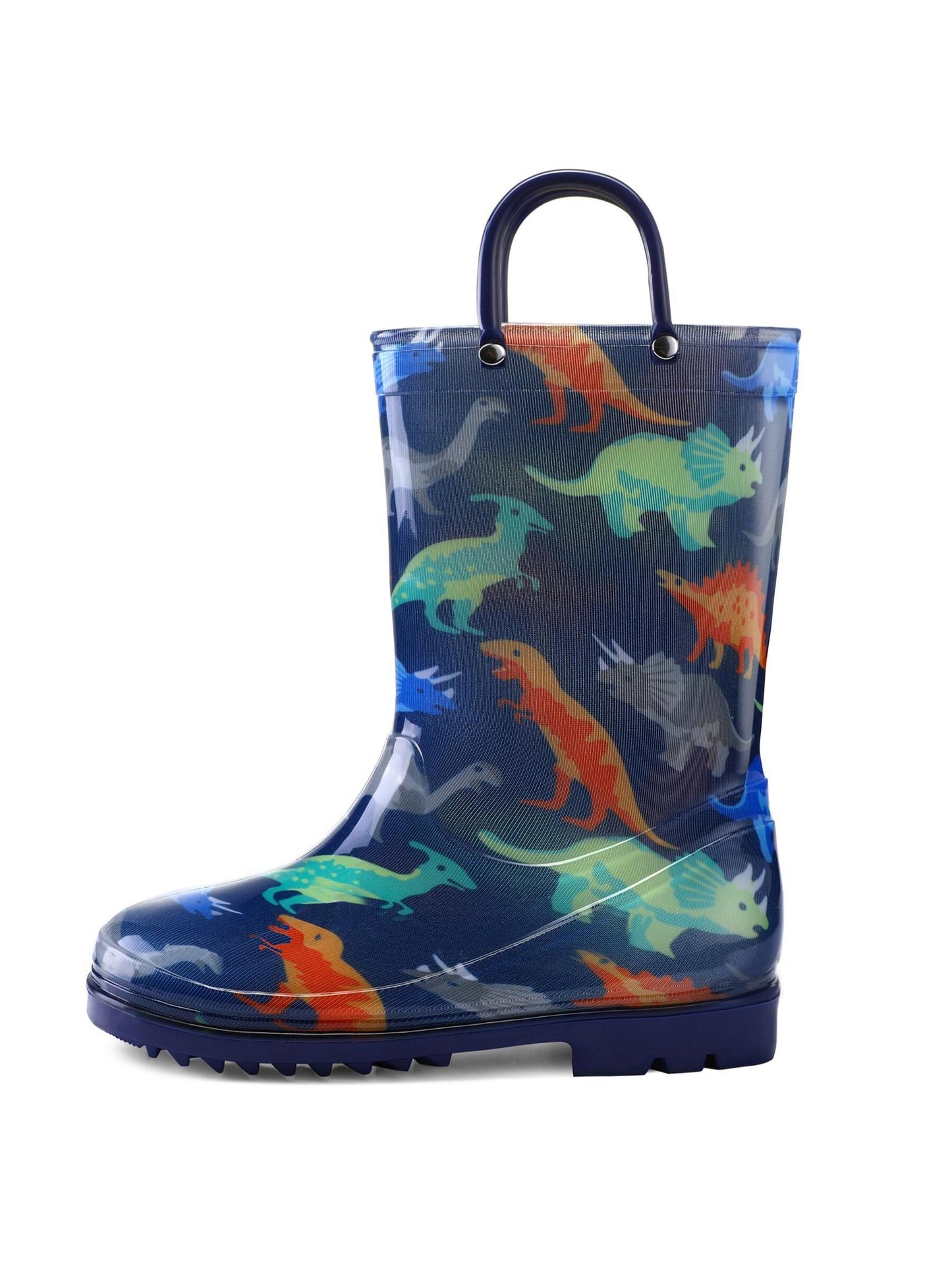 Kids Rain Boots With Easy-On Handles Outside Boys And Girls Rain Boots