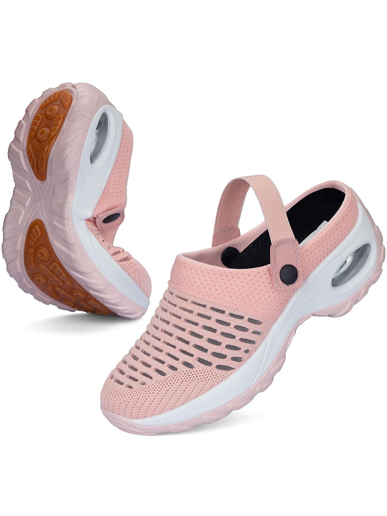 Women's Walking Shoes Mesh Garden Shoes Air Cushion Mule Clogs Lightweight Comfortable Shoes Around The House