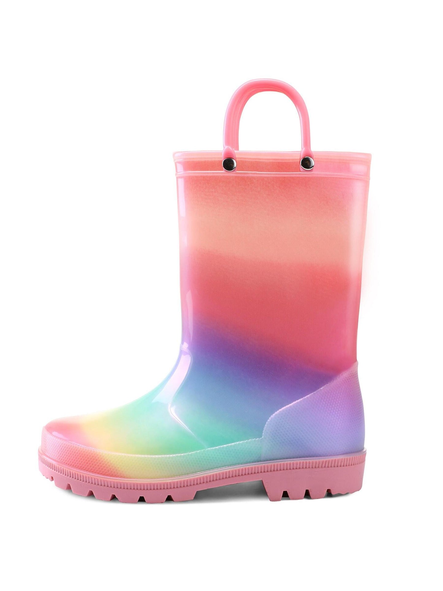 Kids Rain Boots With Easy-On Handles Outside Boys And Girls Rain Boots