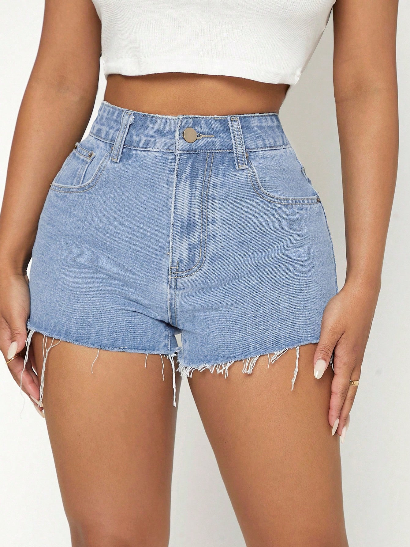 Raw Hem Denim Shorts