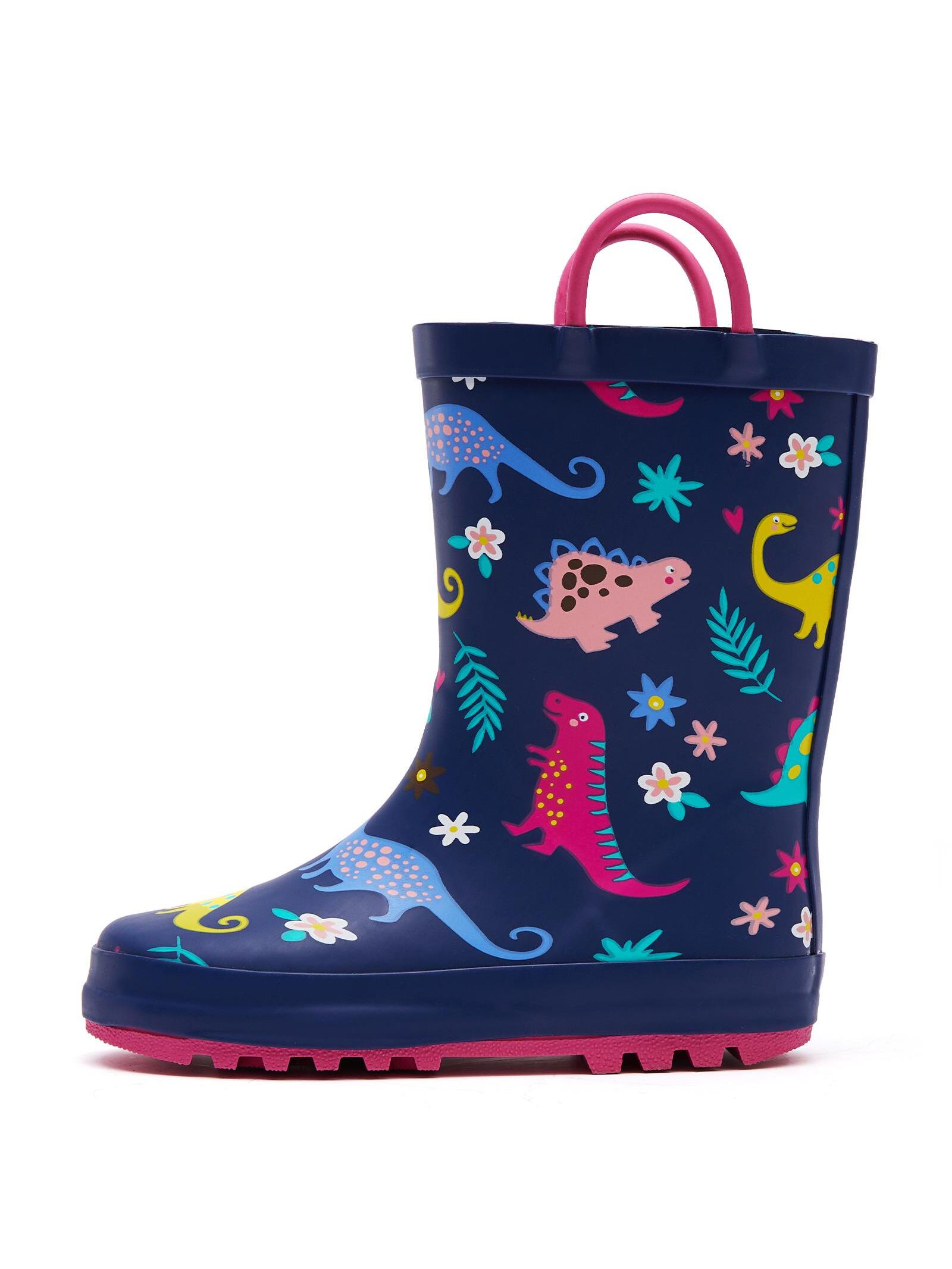 Kids Rain Boots Toddler Boys And Girls Waterproof Printed Rubber Boots