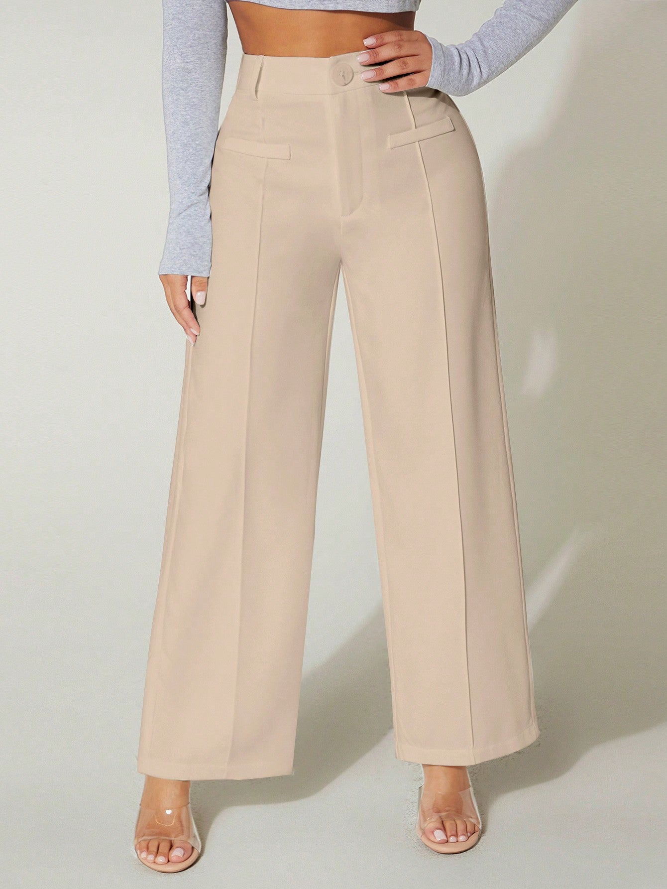 PETITE Solid Wide Leg Summer Pants