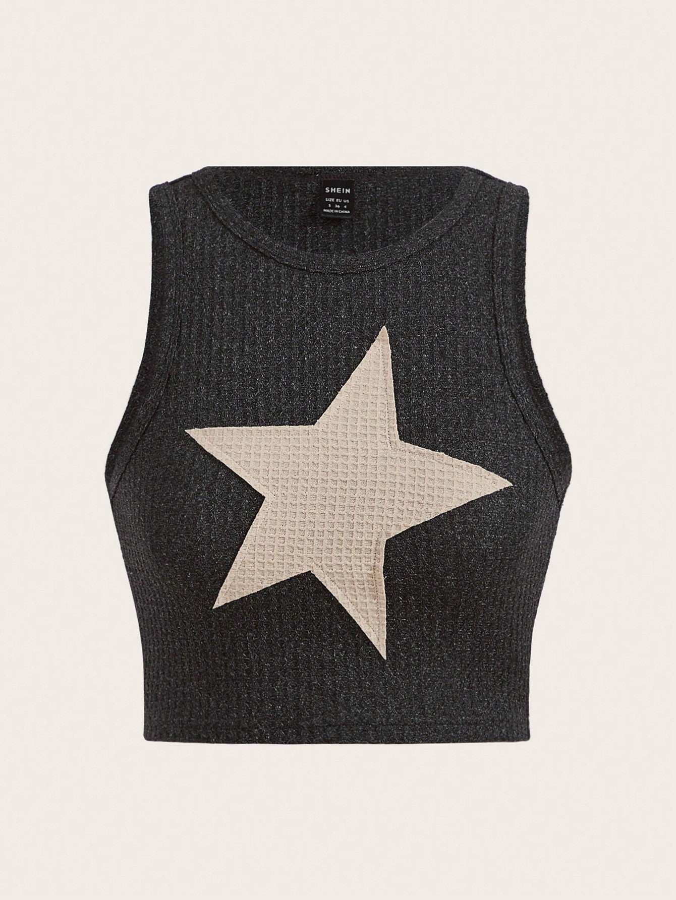 Star Patched Crop Tank Top