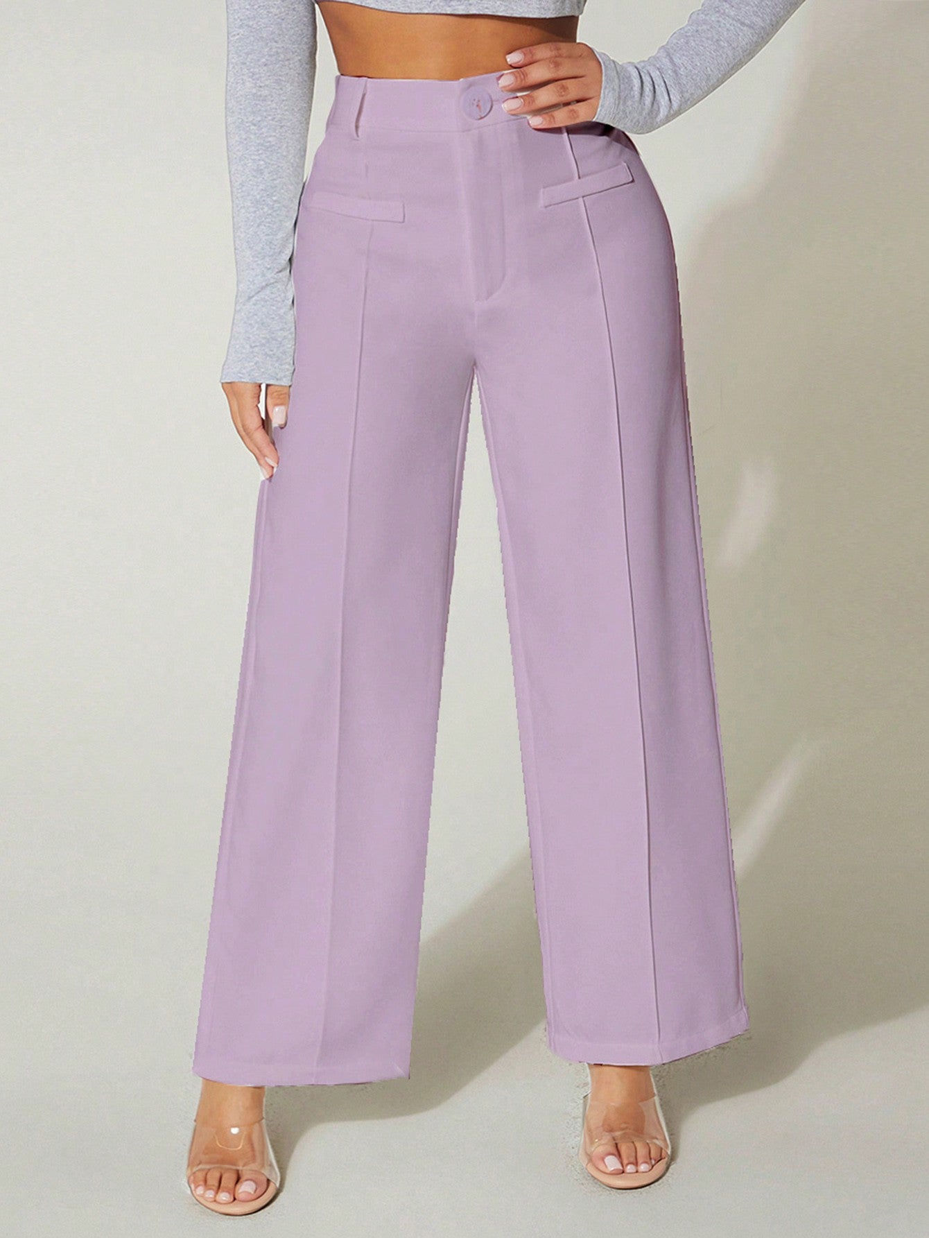 PETITE Solid Wide Leg Summer Pants