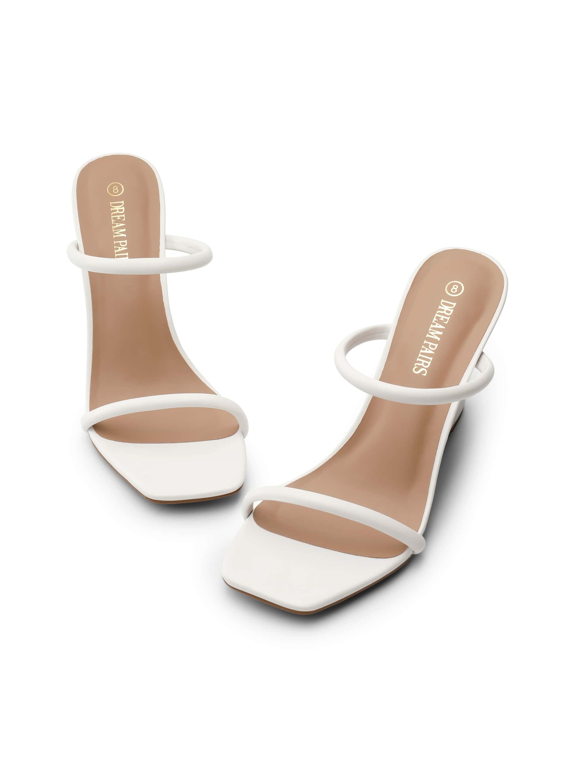 Women's Slides Wedge Sandals Two Strap Square Open Toe Dress Shoes