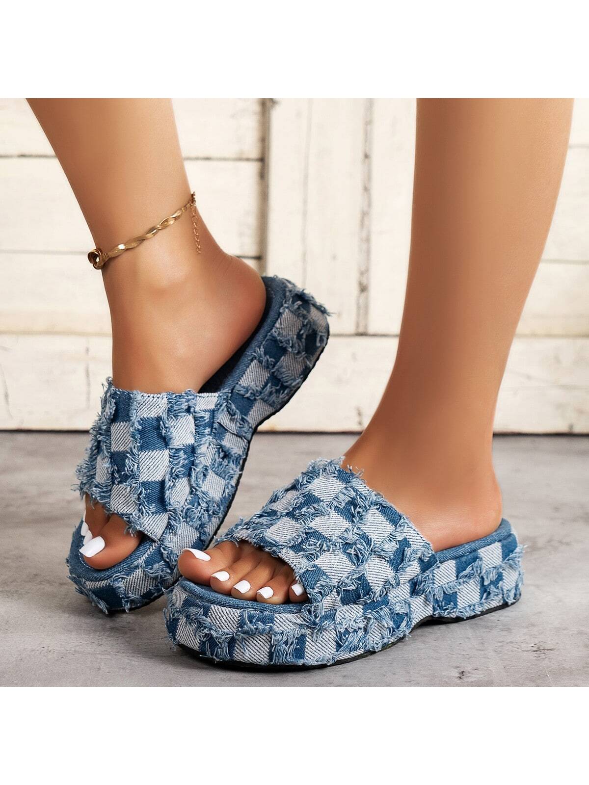 Women Sandals Platform Lightweight Non Slip Summer Casual Open Toe Slides Fashion Dressy