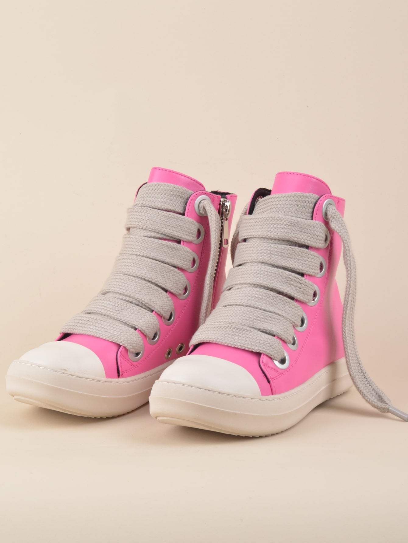 Women Lace Up Zip Side High Top Skate Shoes, Sporty Outdoor Sneakers