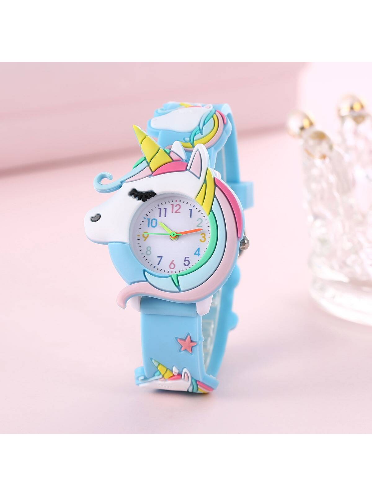 Kids' Unicorn Cartoon Silicone Wristwatch For Students