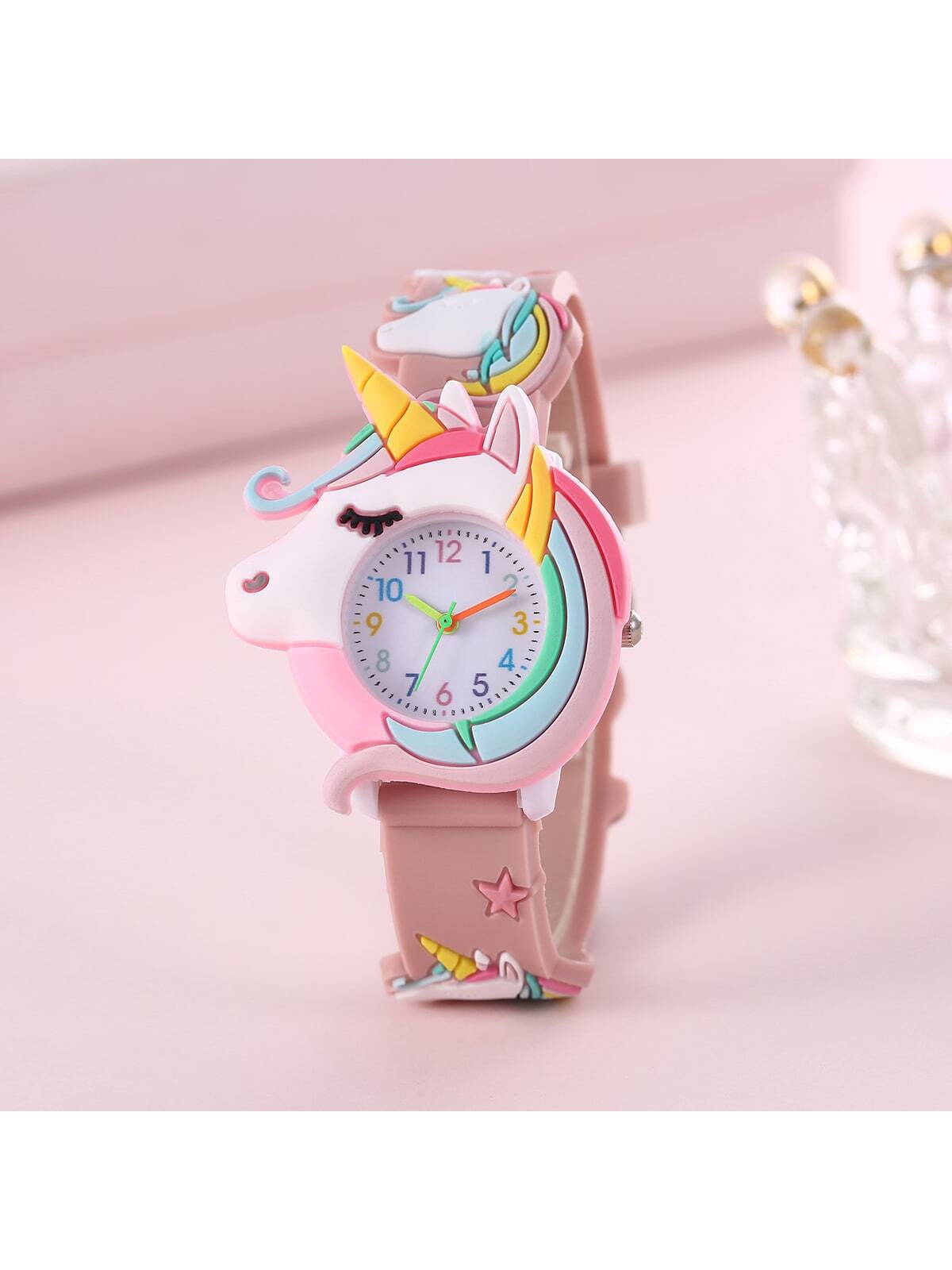 Kids' Unicorn Cartoon Silicone Wristwatch For Students