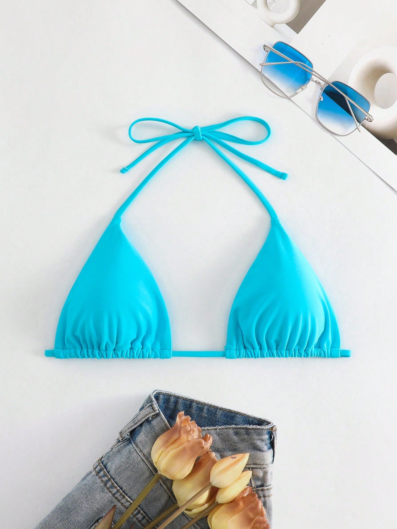 Swim Summer Beach Halter Triangle Bikini Top