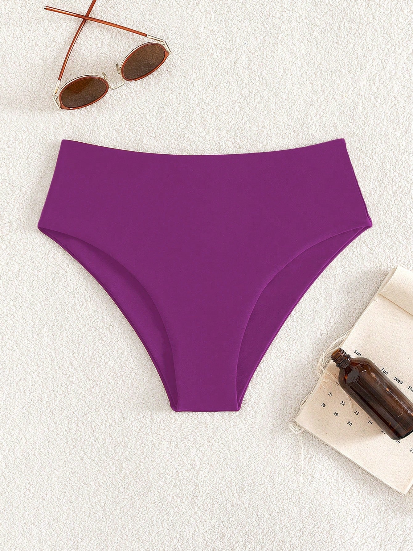 Swim Basics Summer Beach Plain High Waisted Bikini Panty