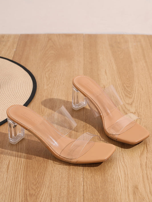 New Summer Clear High Heels Transparent Crystal Sandals Women's Slipper, Versatile, Comfortable, Sexy And Elegant