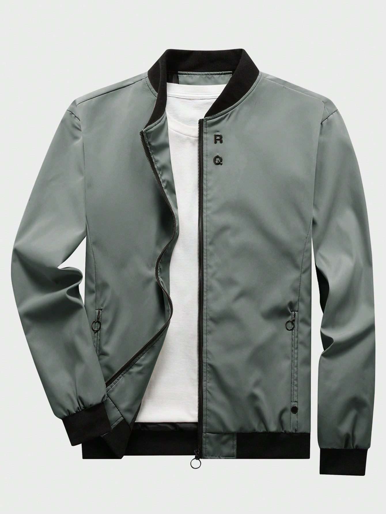 Men Zip Up Bomber Jacket