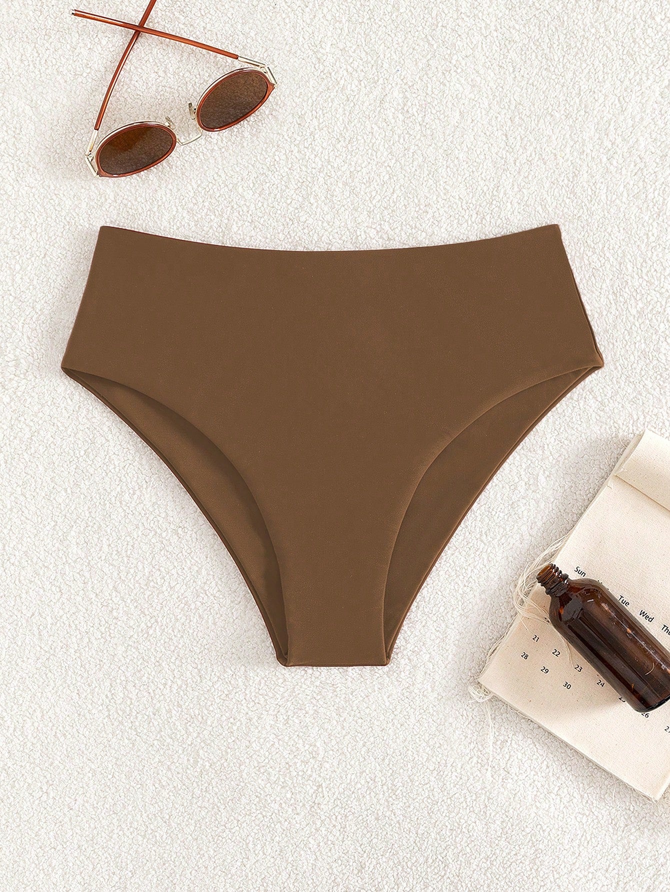 Swim Basics Summer Beach Plain High Waisted Bikini Panty