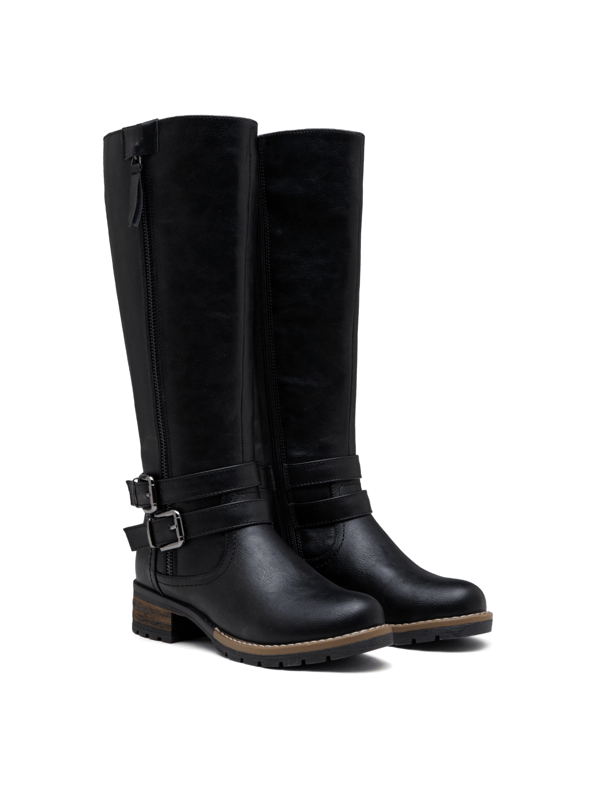 Womens' 9660 Knee High Boots, Tall Riding Boots with Outer Decorative Zipper