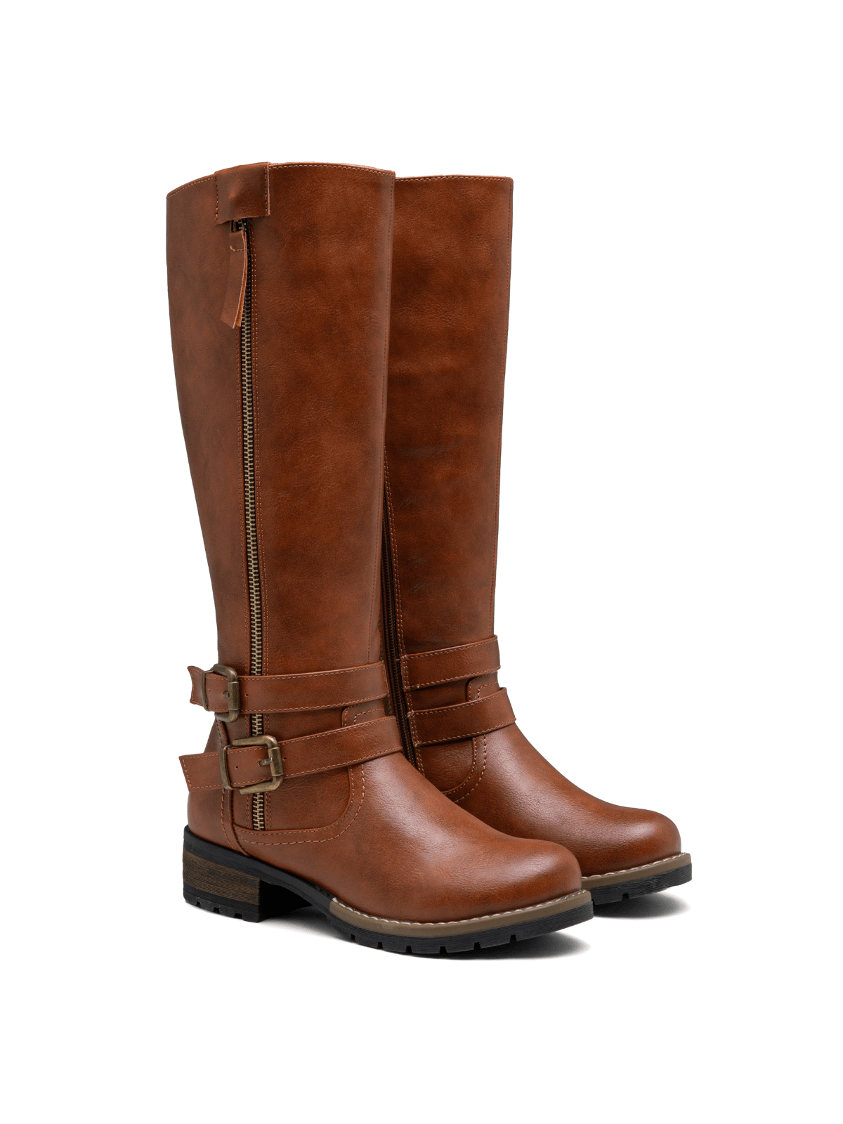 Womens' 9660 Knee High Boots, Tall Riding Boots with Outer Decorative Zipper