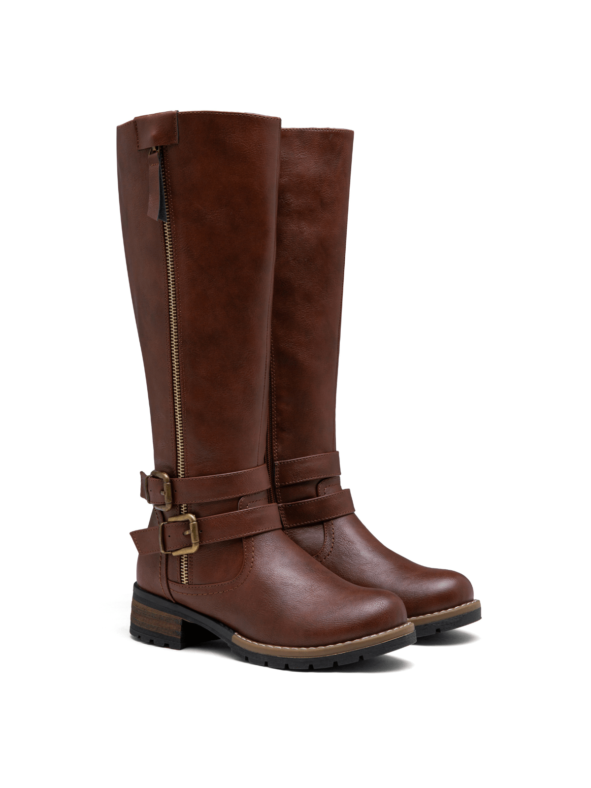 Womens' 9660 Knee High Boots, Tall Riding Boots with Outer Decorative Zipper