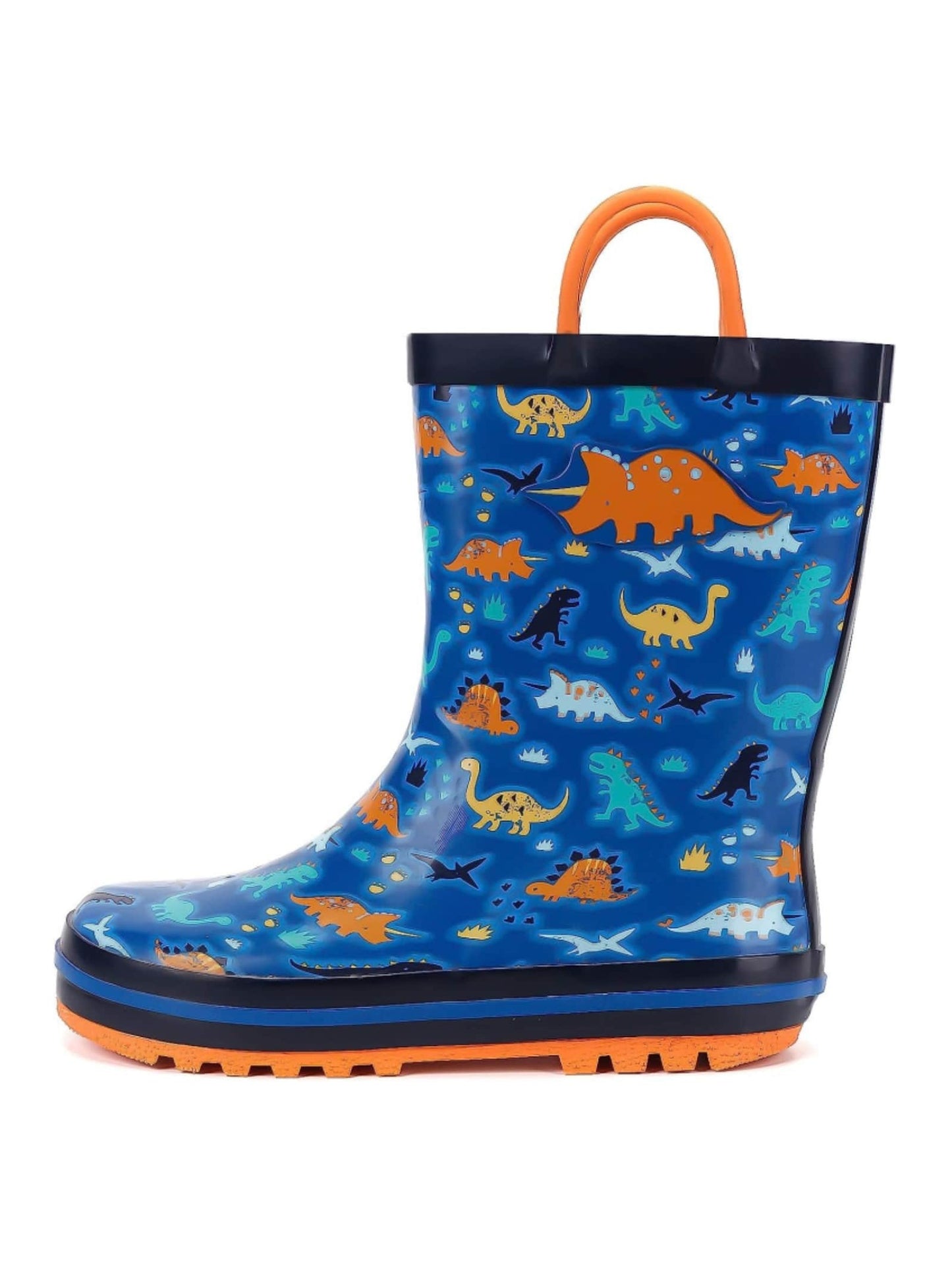 Kids Rain Boots For Girls And Boys Toddler Waterproof Rubber Cute Printed With Easy-On Handles