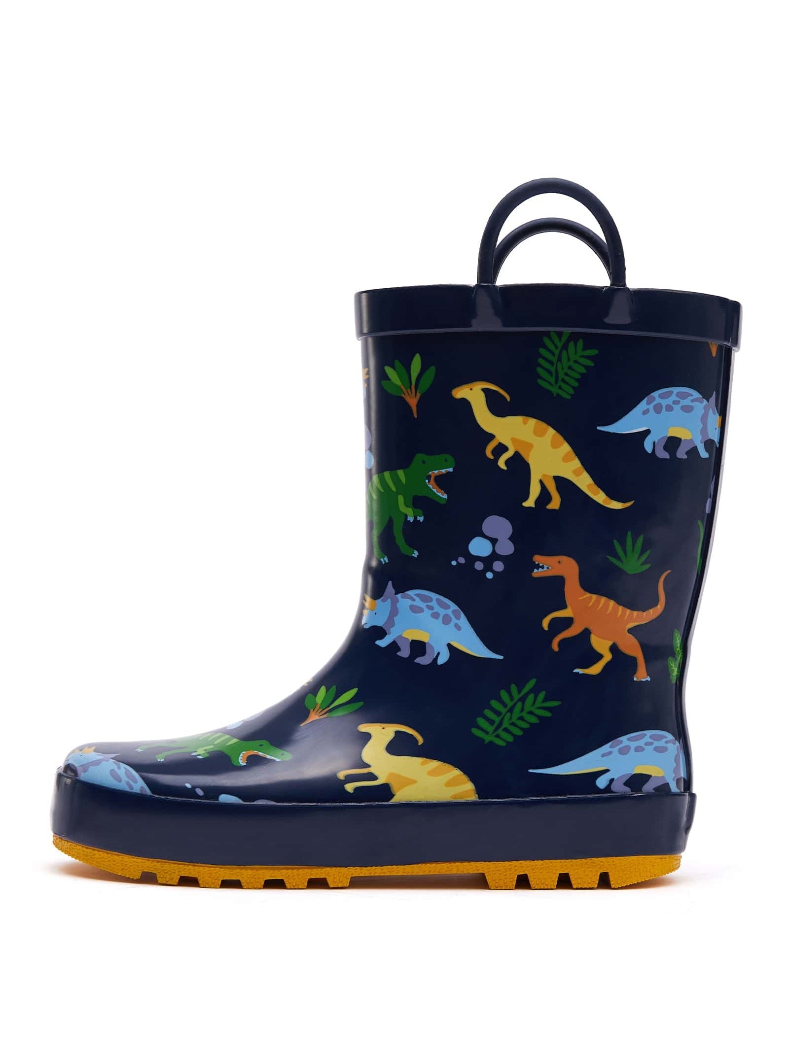 Kids Rain Boots For Girls And Boys Toddler Waterproof Rubber Cute Printed With Easy-On Handles