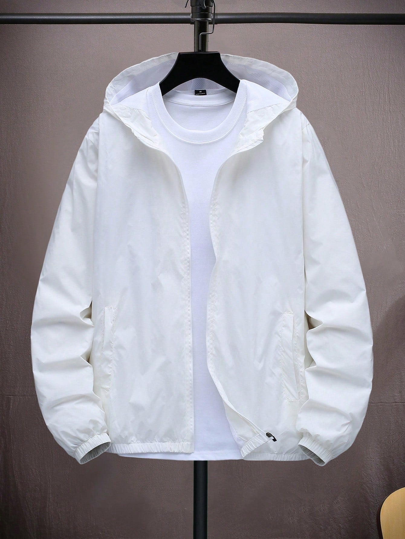 Men Zip Up Hooded Jacket Without Tee