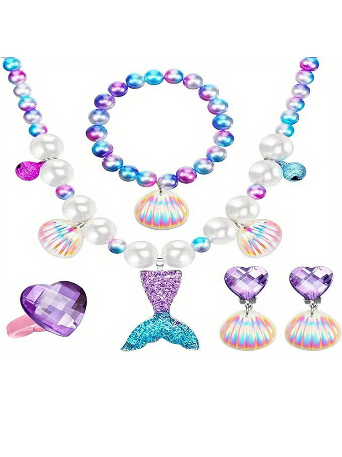 A614- Mermaid Necklace In Pink