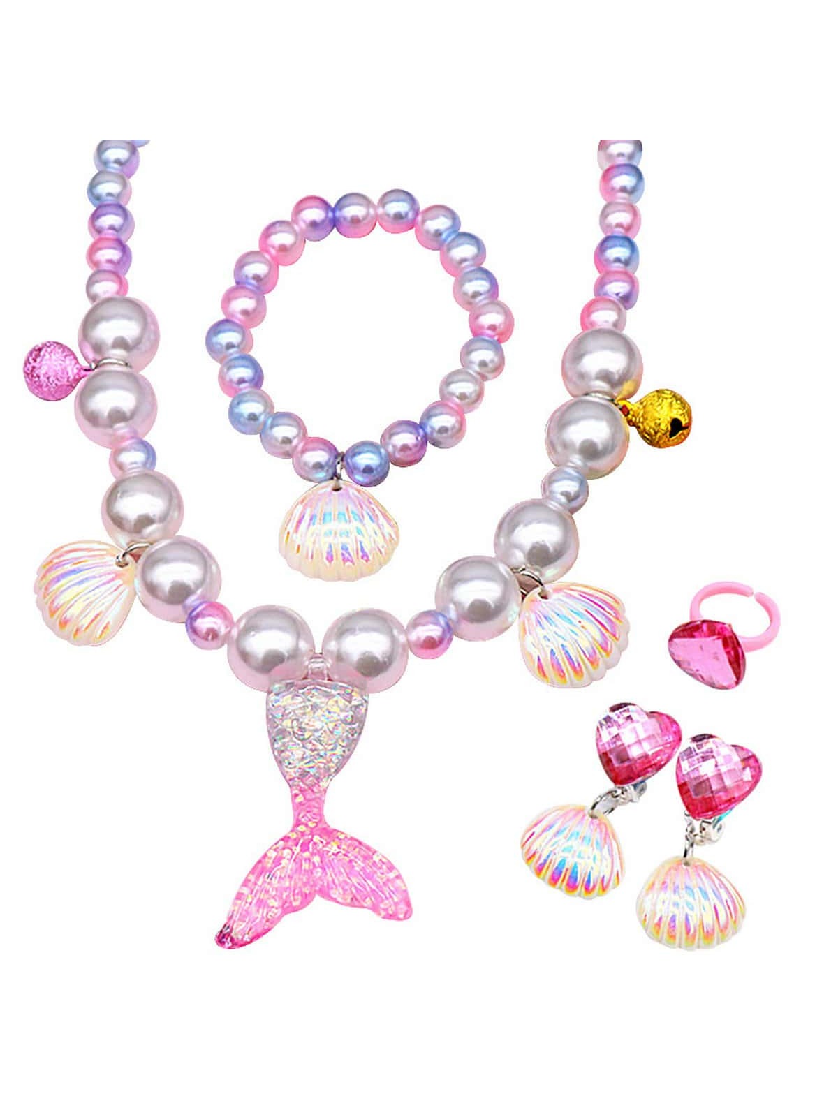 A614- Mermaid Necklace In Pink