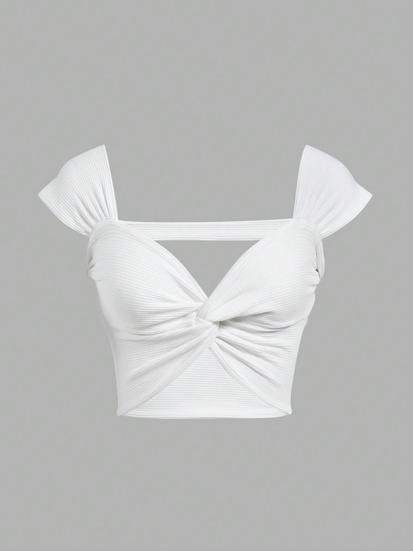 Twist Front Open Back Crop Top