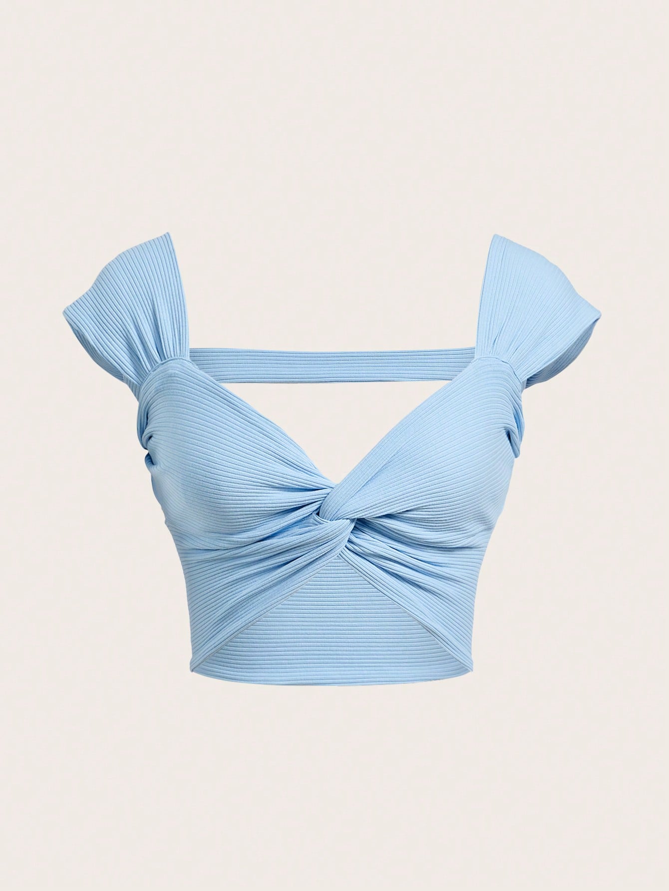 Twist Front Open Back Crop Top