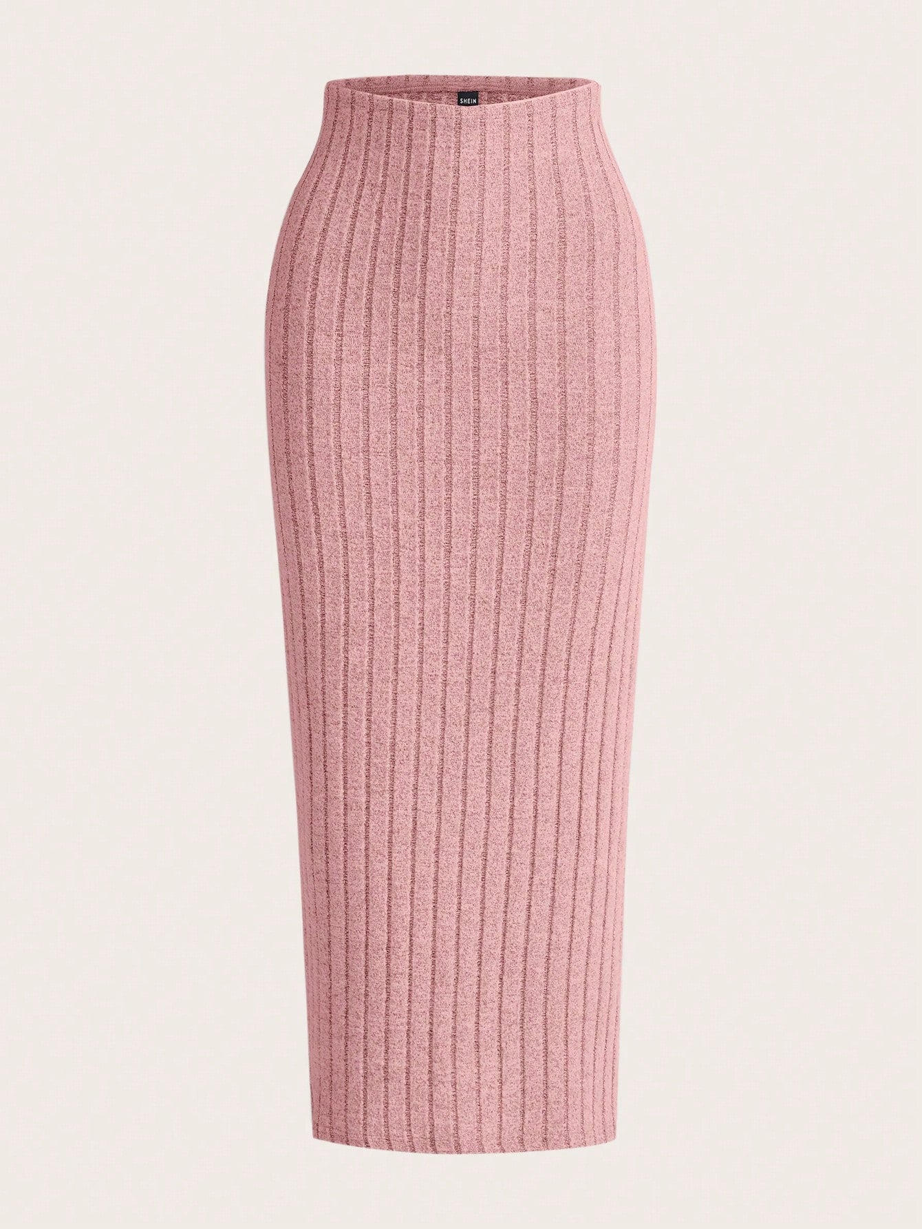 High Waist Ribbed Knit Skirt