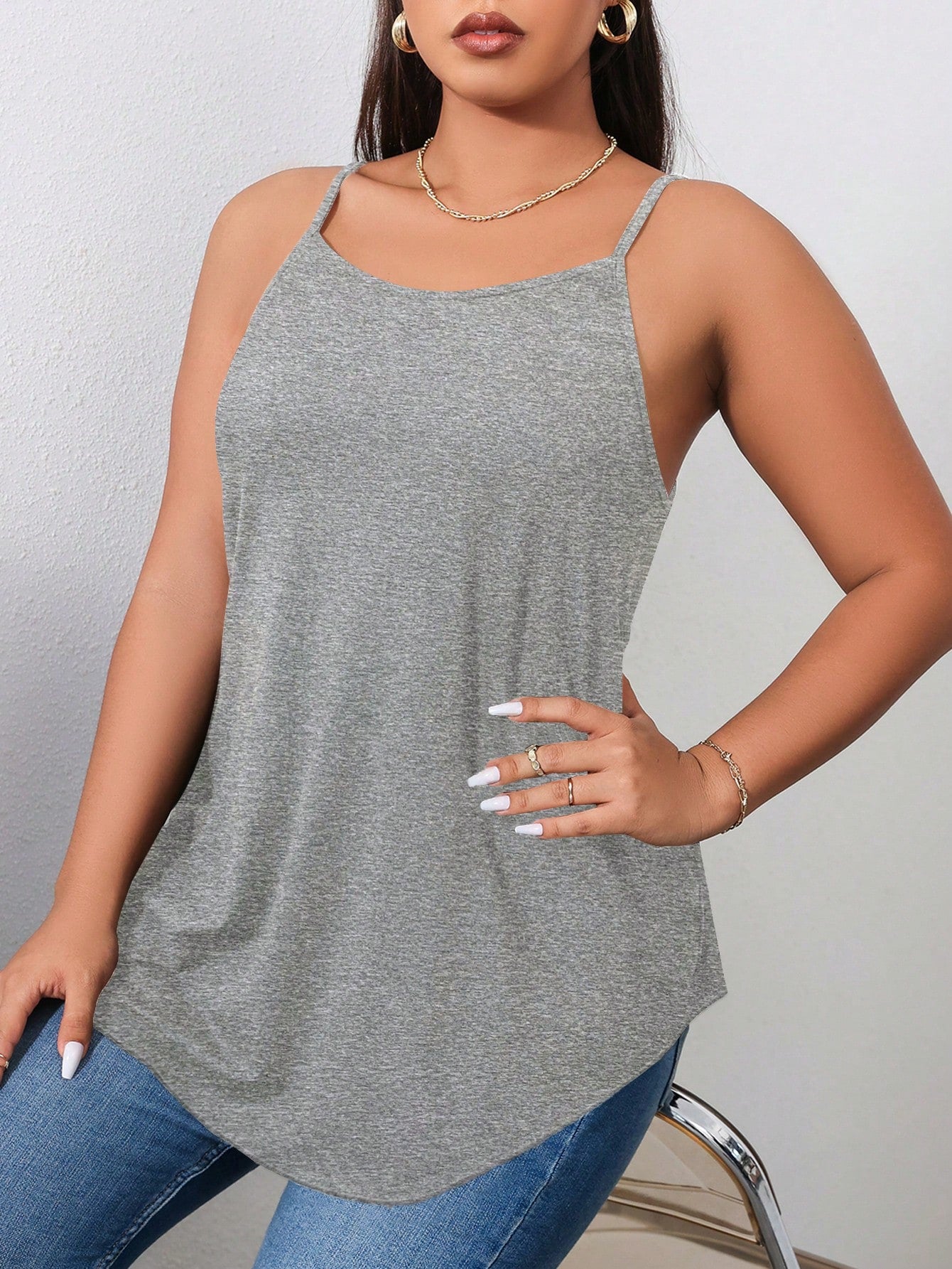 Plus Solid Cami Top