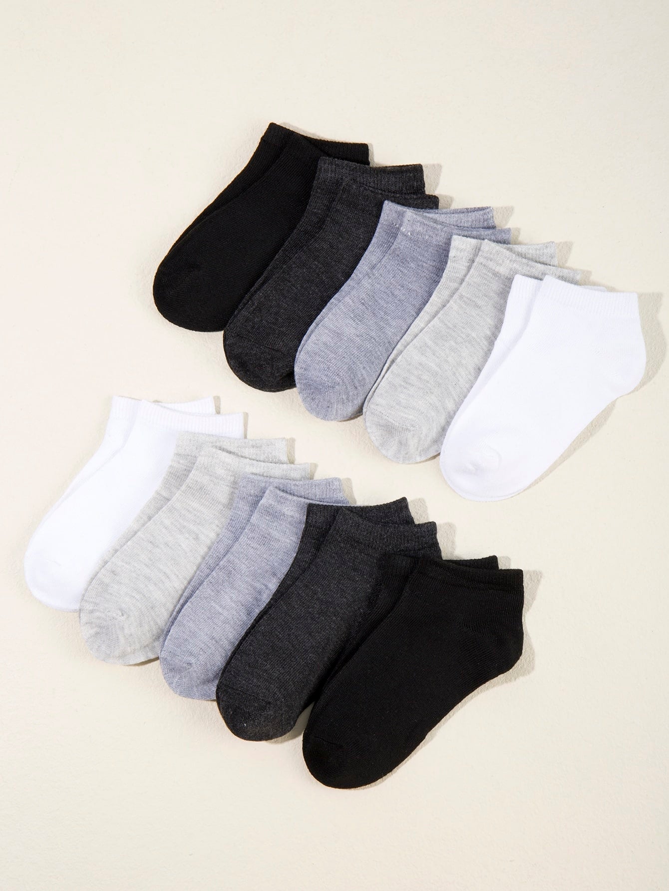 24pairs Kids' Summer Plain Neutral Daily Casual Breathable No-show Socks Set