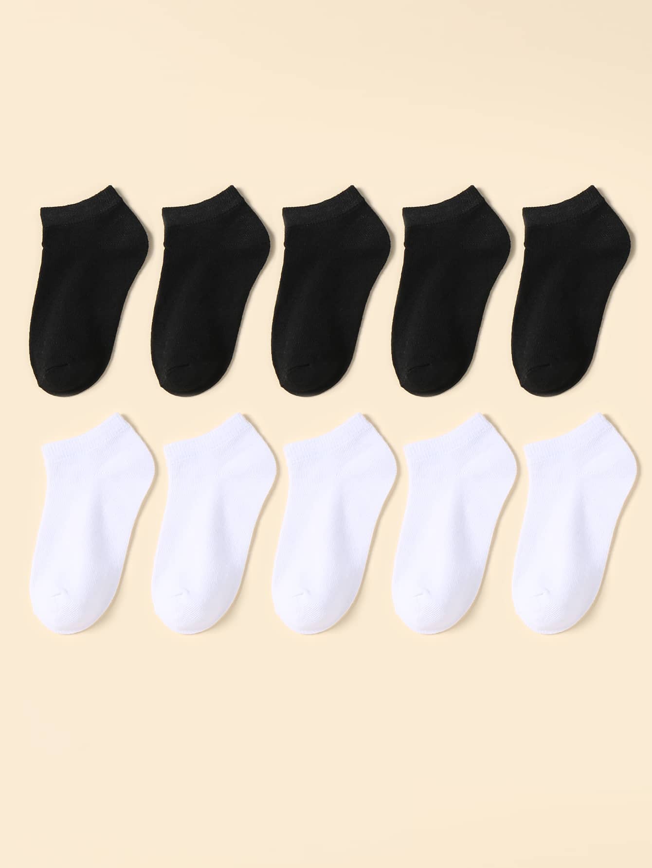 24pairs Kids' Summer Plain Neutral Daily Casual Breathable No-show Socks Set