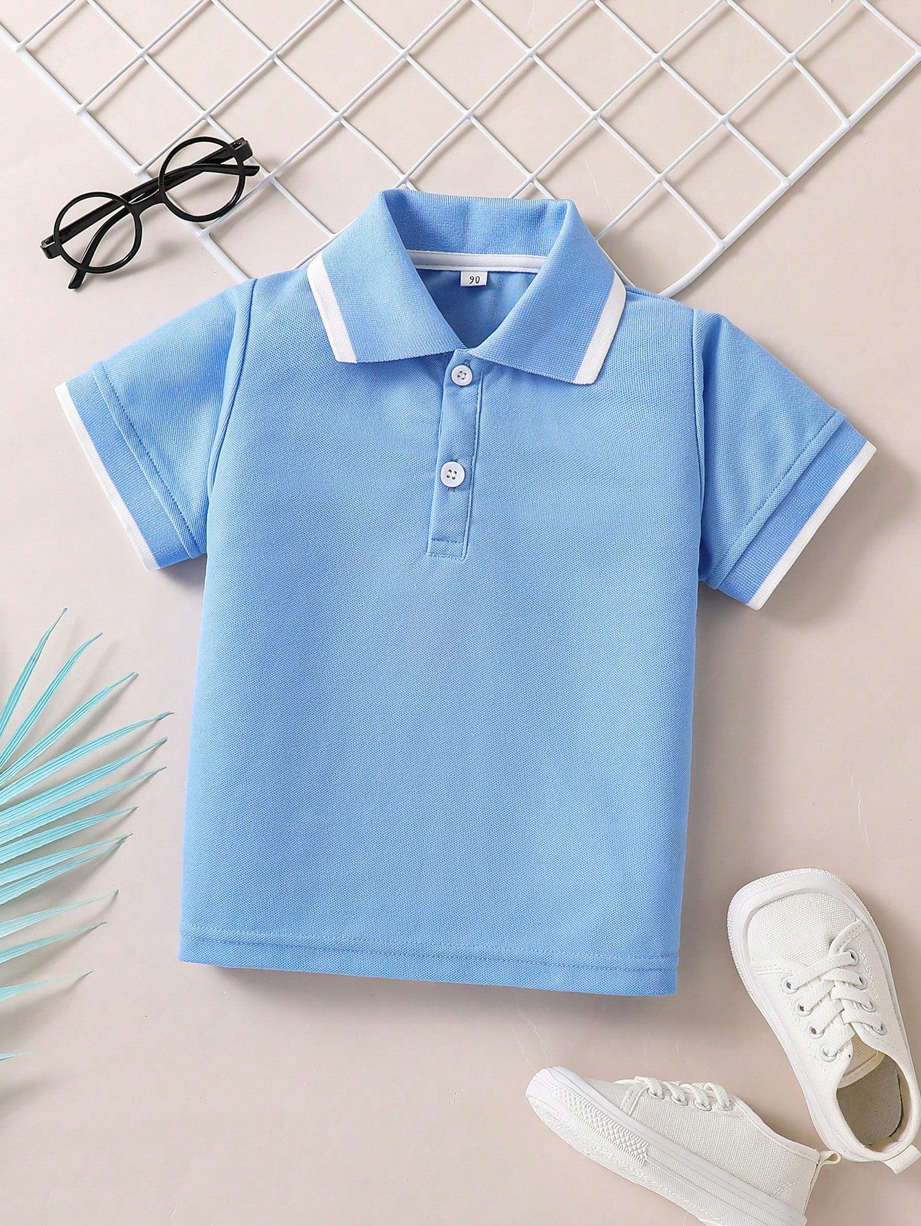 Young Boy Contrast Trim Polo Shirt