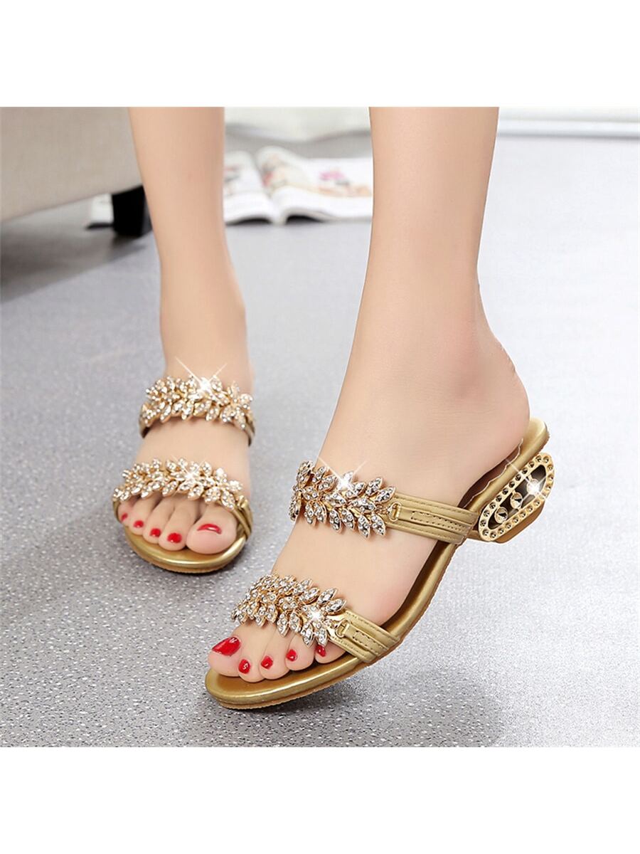 New Summer Plain Rhinestone Decor Fashionable Women Sandals