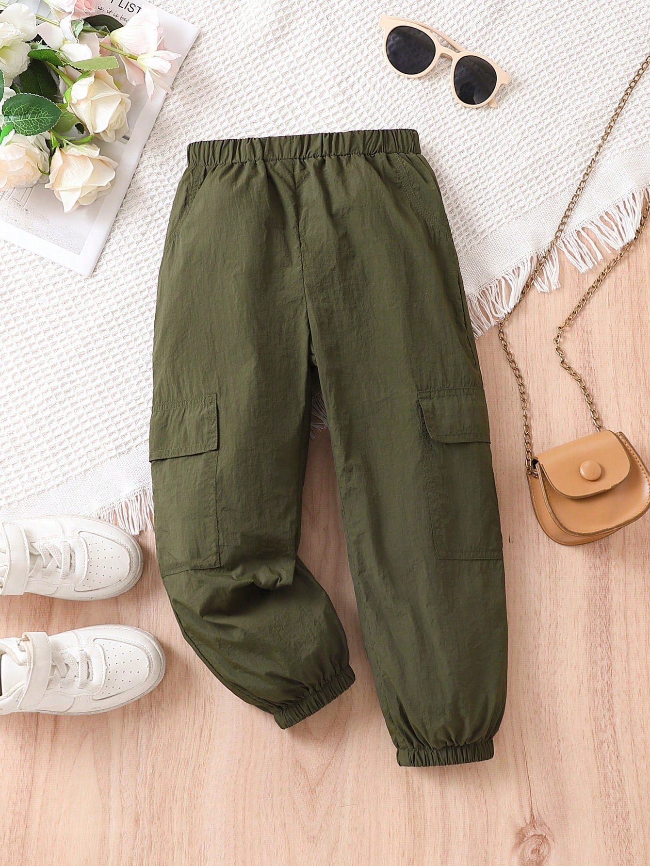 Young Girl Flap Pocket Side Cargo Pants