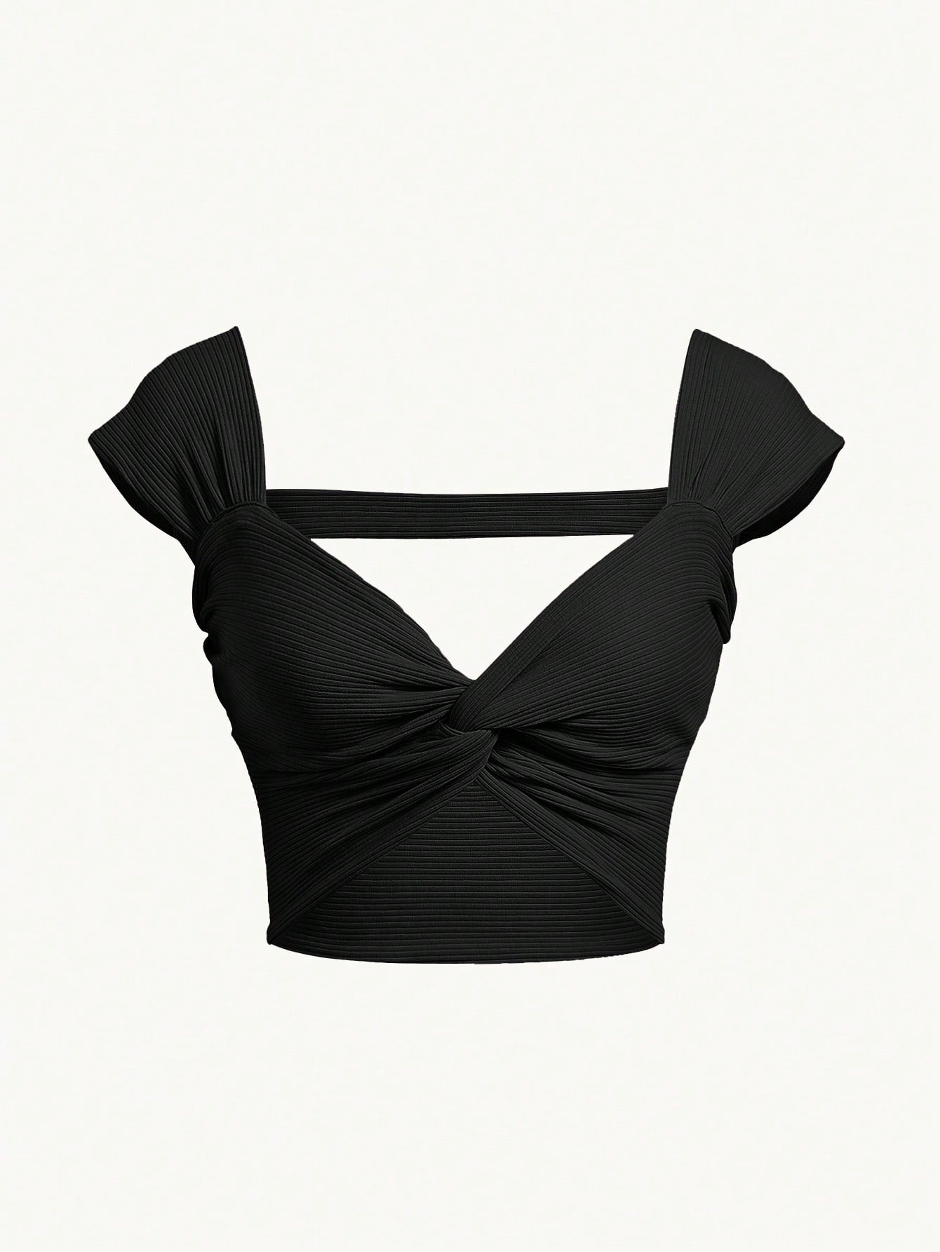 Twist Front Open Back Crop Top