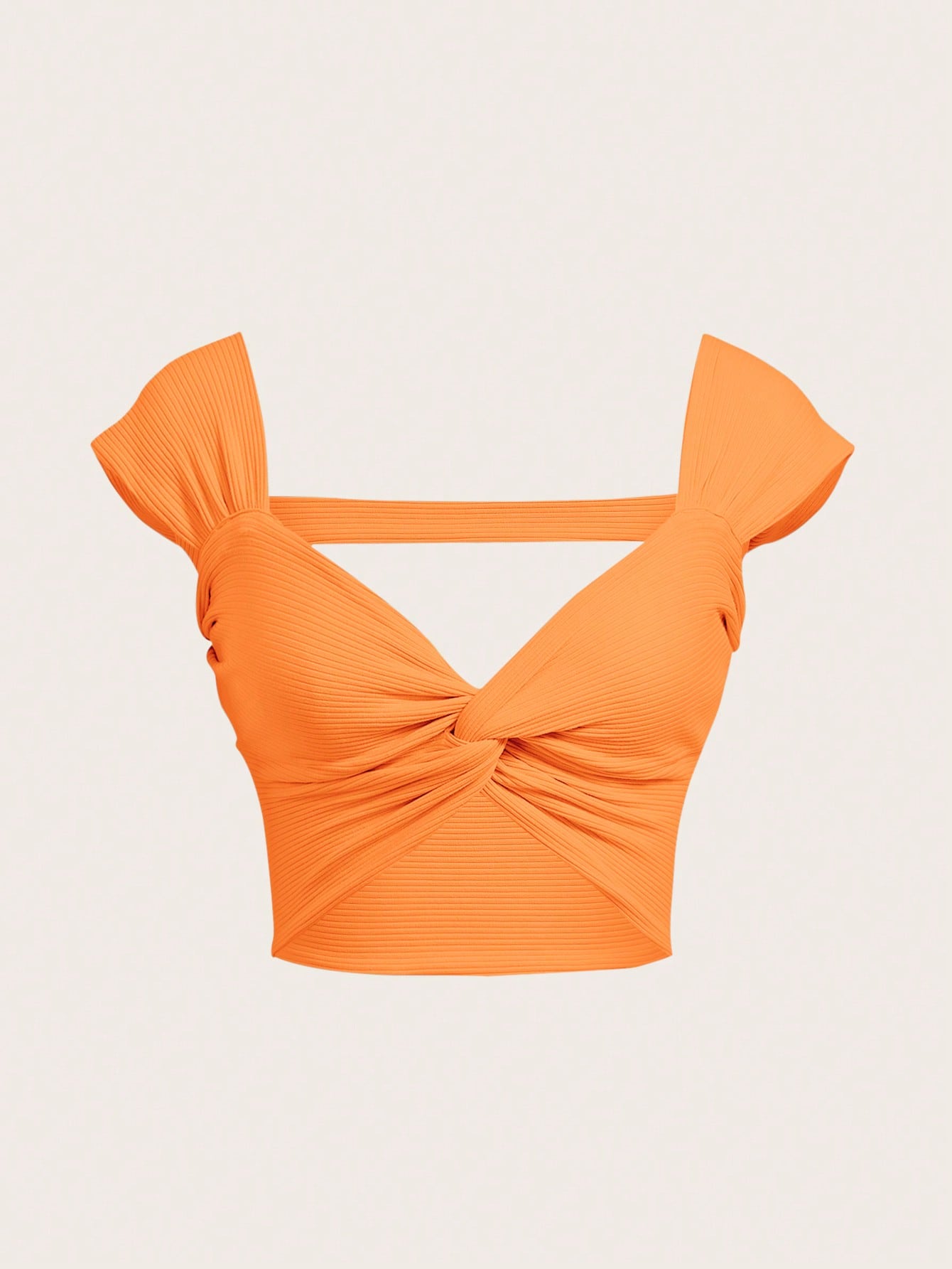 Twist Front Open Back Crop Top