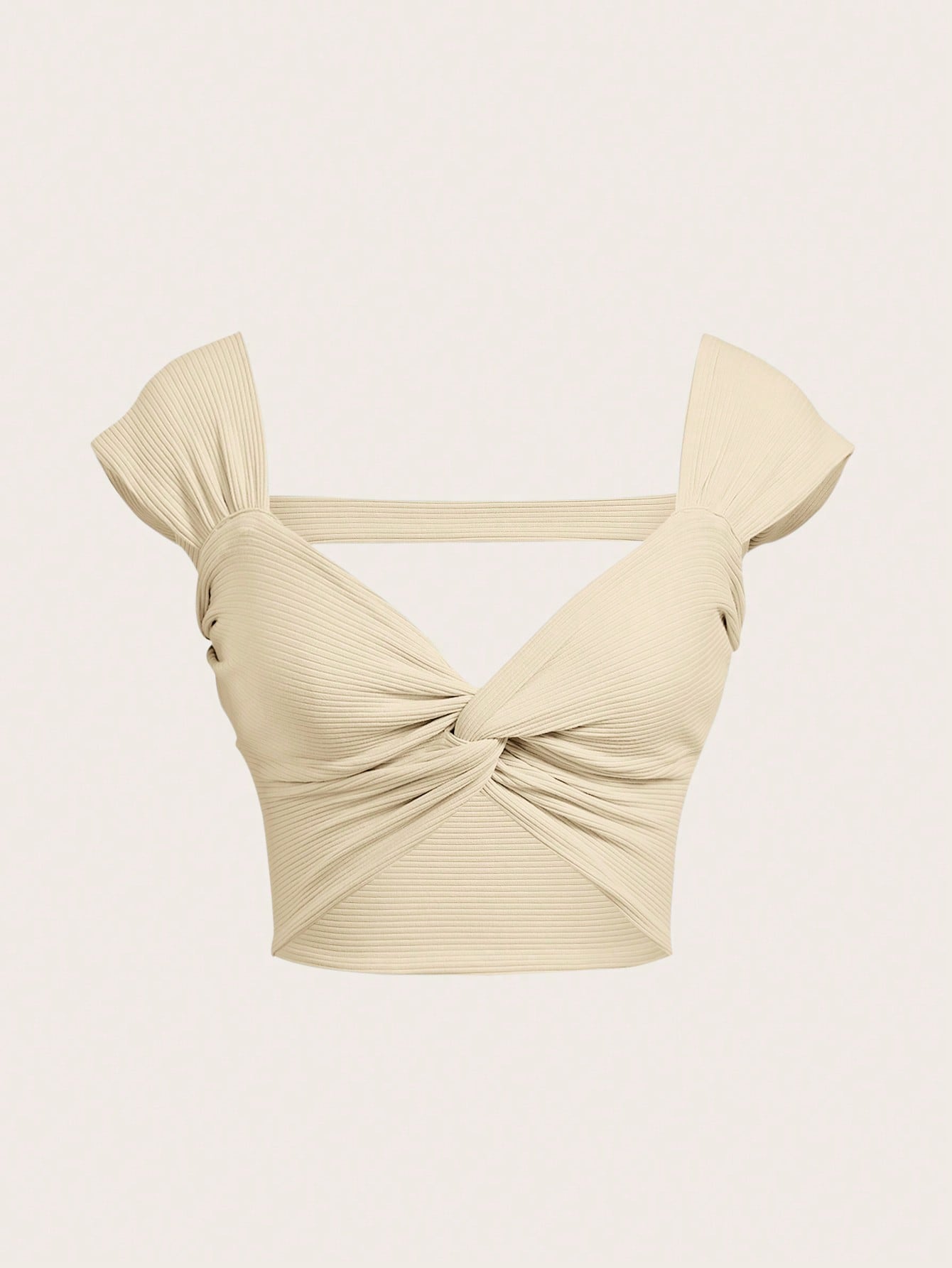 Twist Front Open Back Crop Top