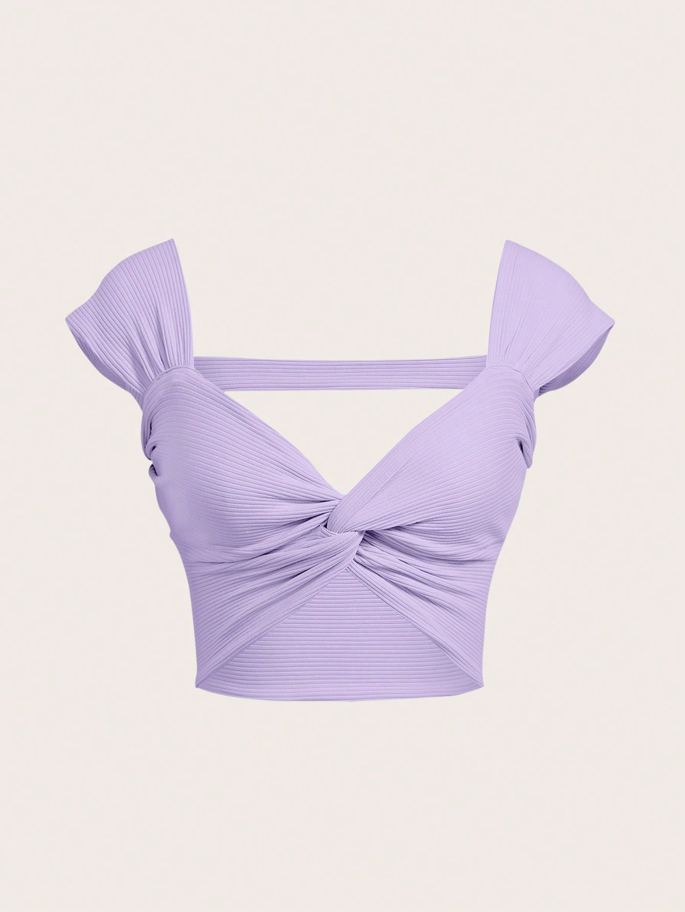 Twist Front Open Back Crop Top