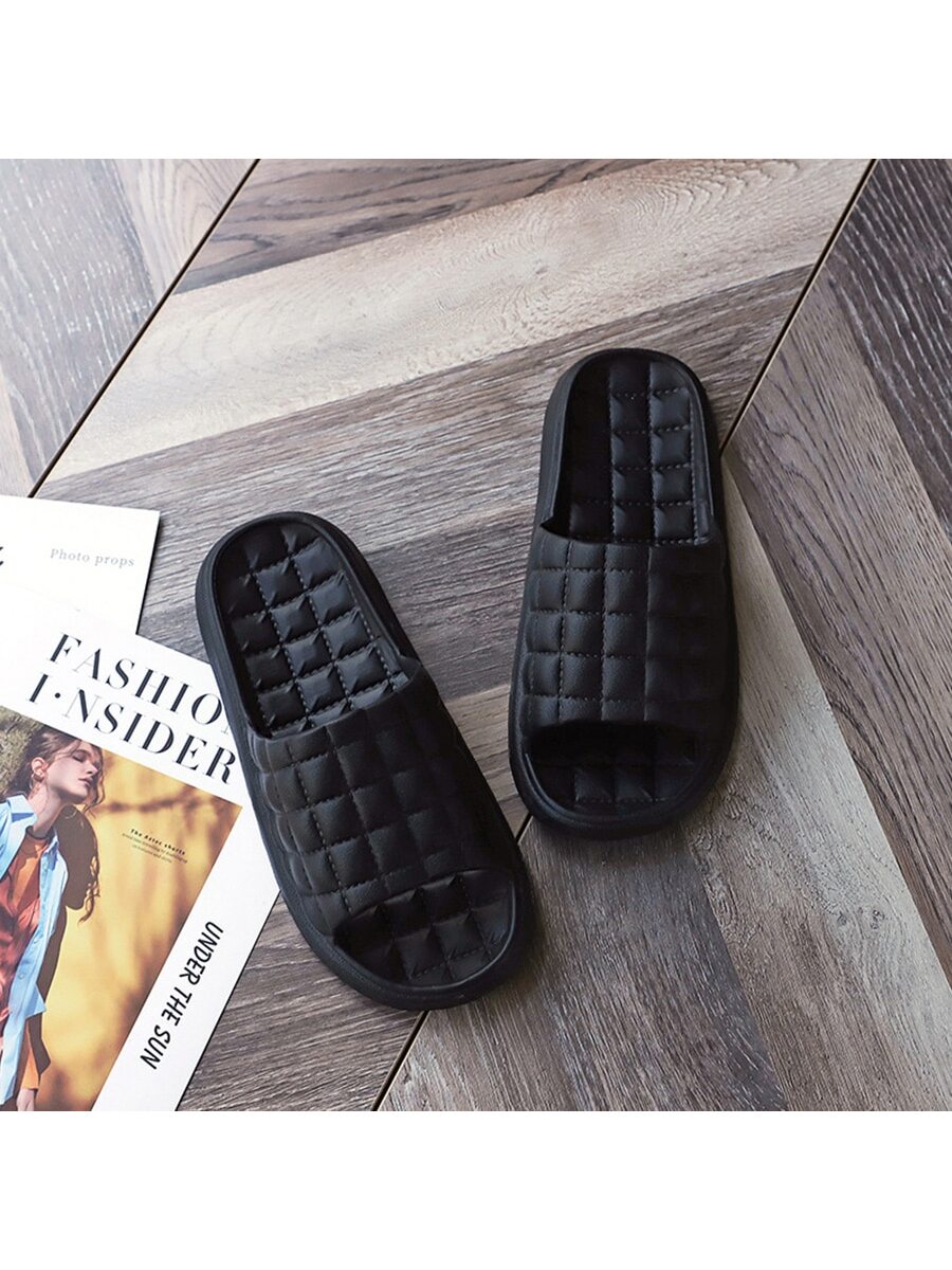 Fashionable Non-slip Eva Bathroom Slippers For Women, Solid Color