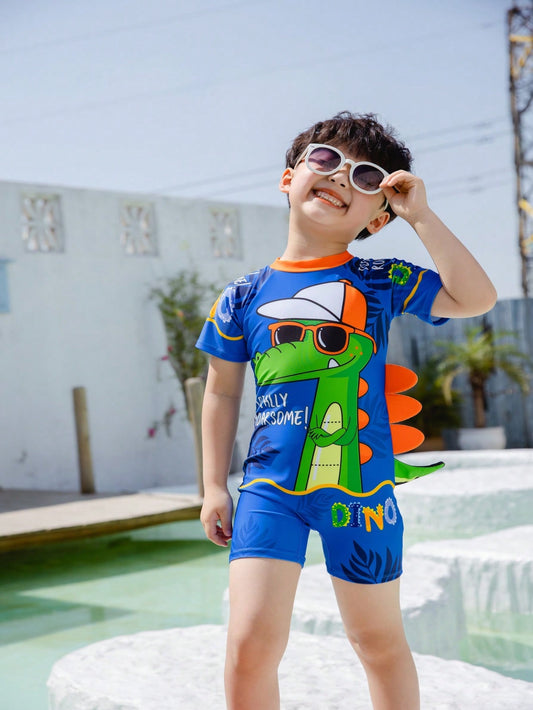 Young Boy Cartoon Graphic Swimsuit