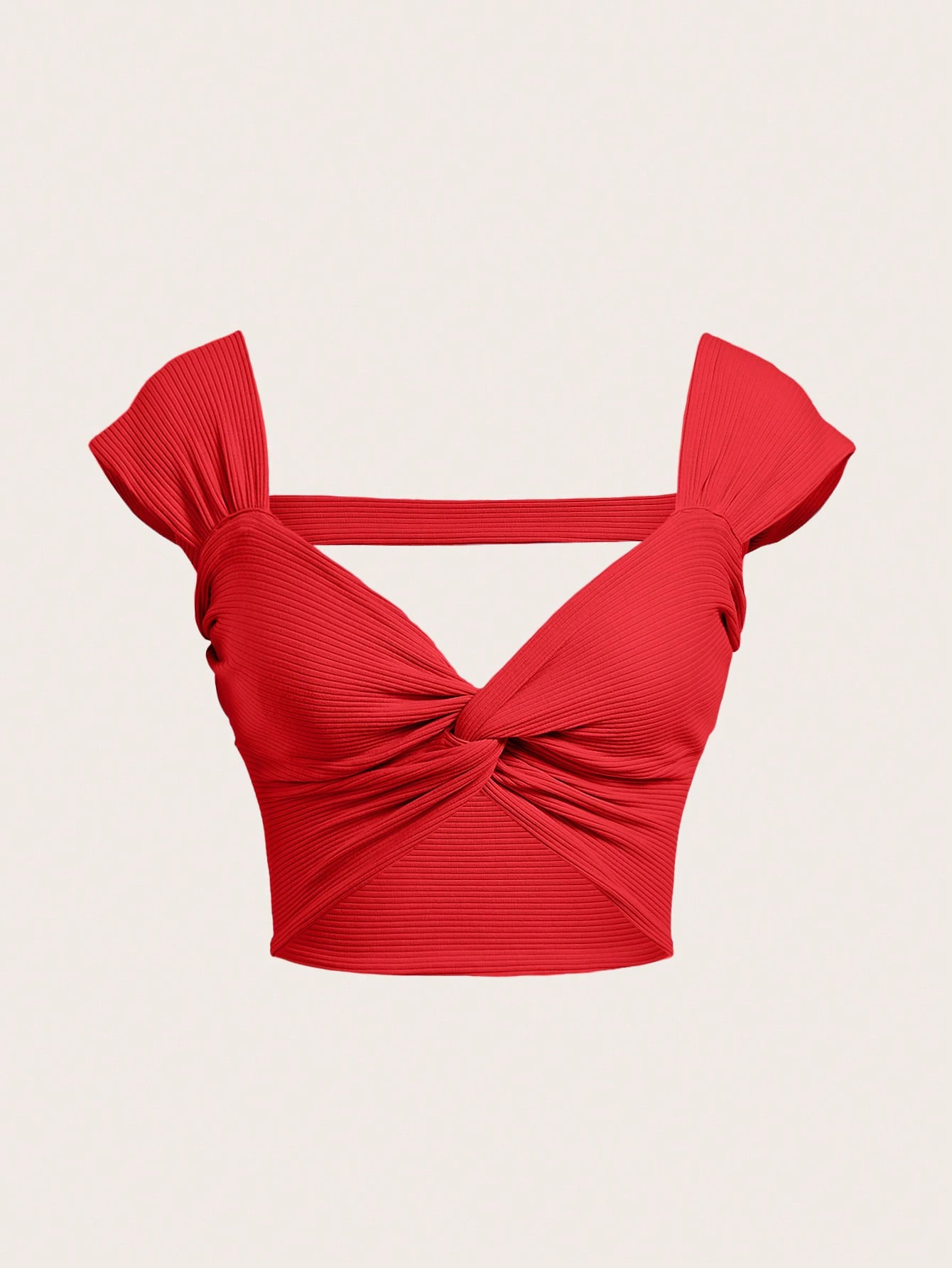 Twist Front Open Back Crop Top