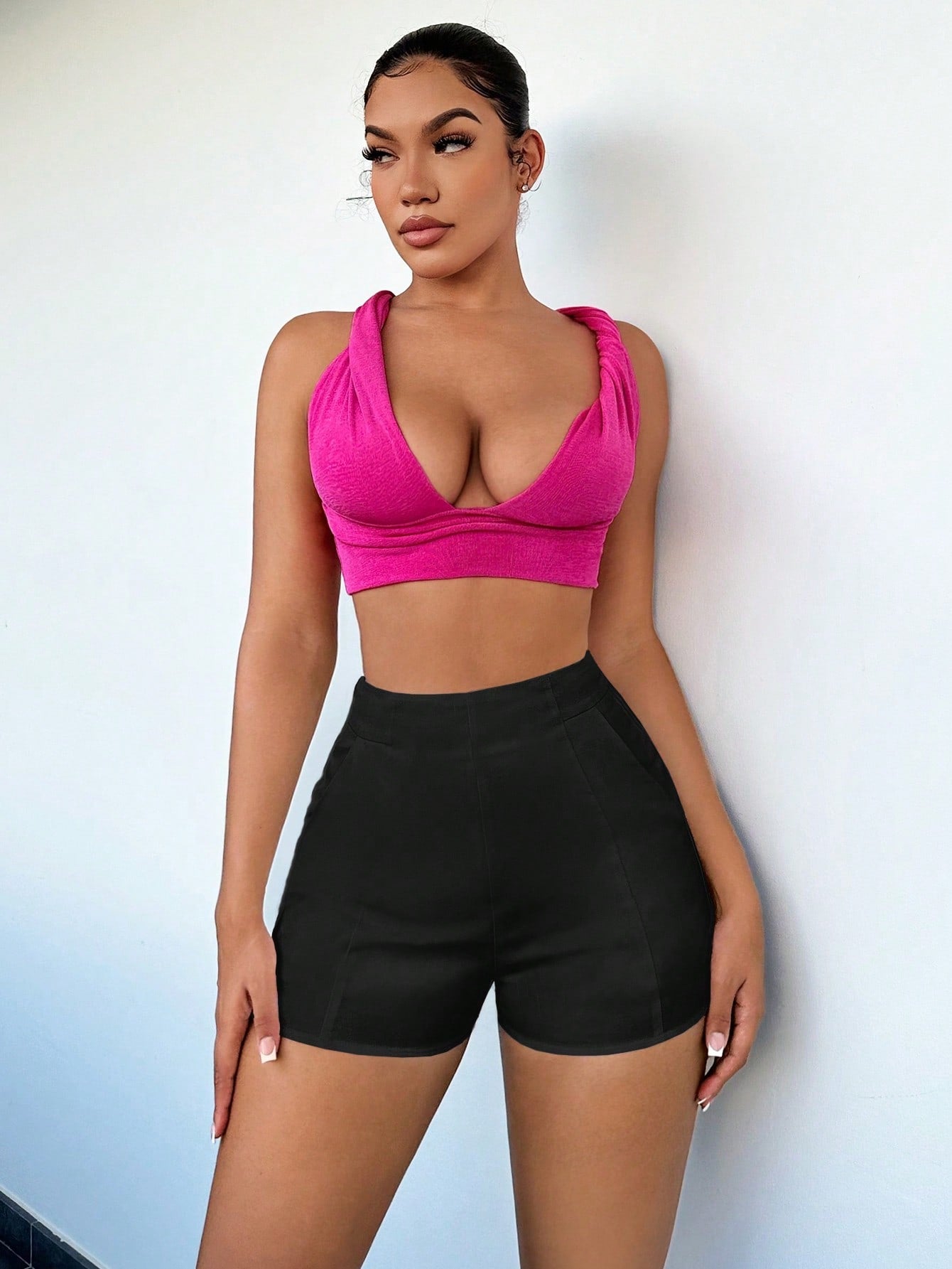 Summer Solid High Waist Shorts