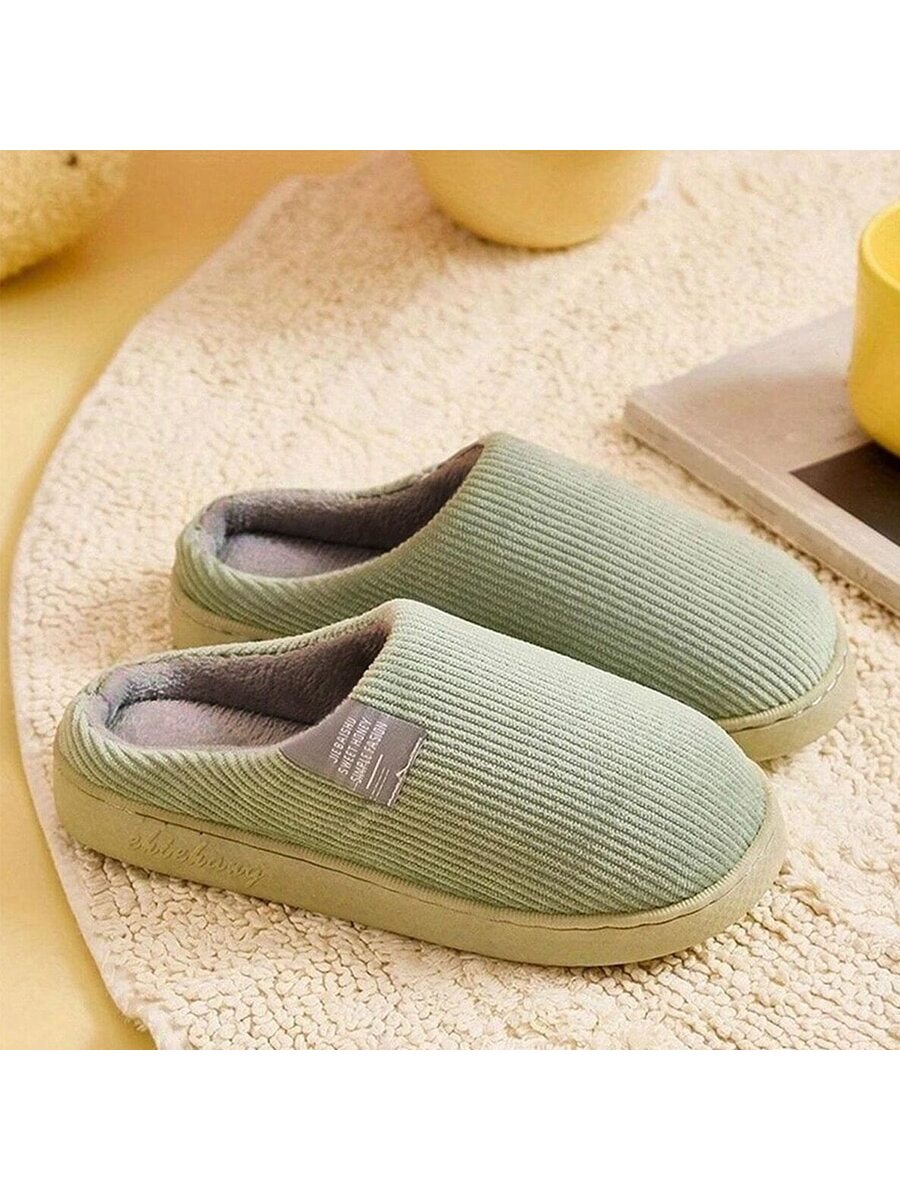 Warm Couples Slippers Women Home Used Thick-Soled Indoor Anti-Slip Slippers For Autumn, Winter, And Postpartum Period Men Fuzzy Winter Slippers