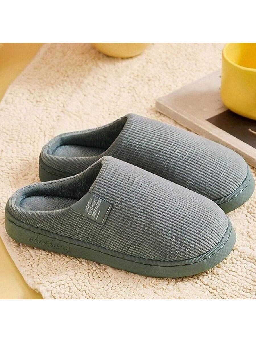 Warm Couples Slippers Women Home Used Thick-Soled Indoor Anti-Slip Slippers For Autumn, Winter, And Postpartum Period Men Fuzzy Winter Slippers