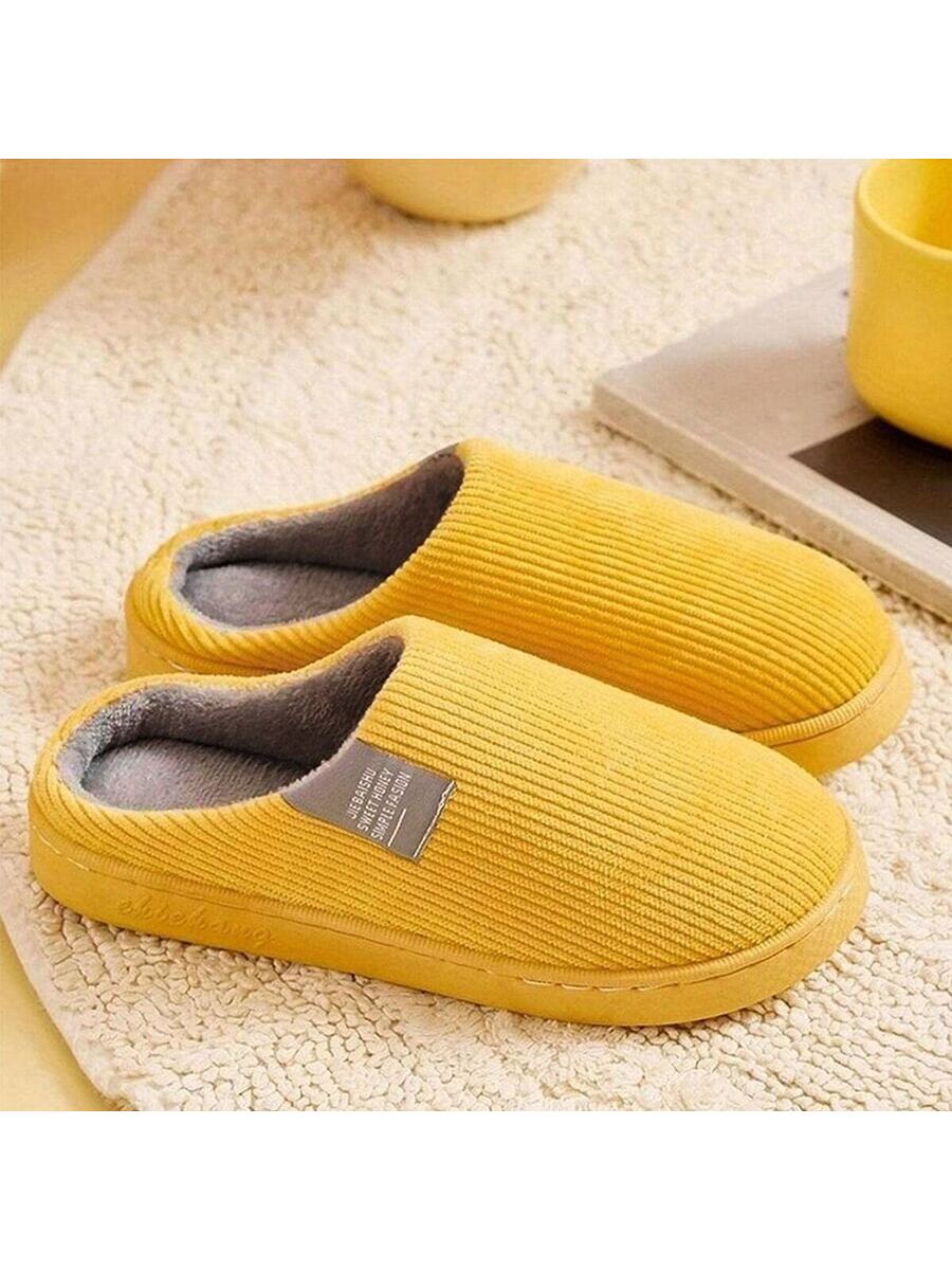 Warm Couples Slippers Women Home Used Thick-Soled Indoor Anti-Slip Slippers For Autumn, Winter, And Postpartum Period Men Fuzzy Winter Slippers