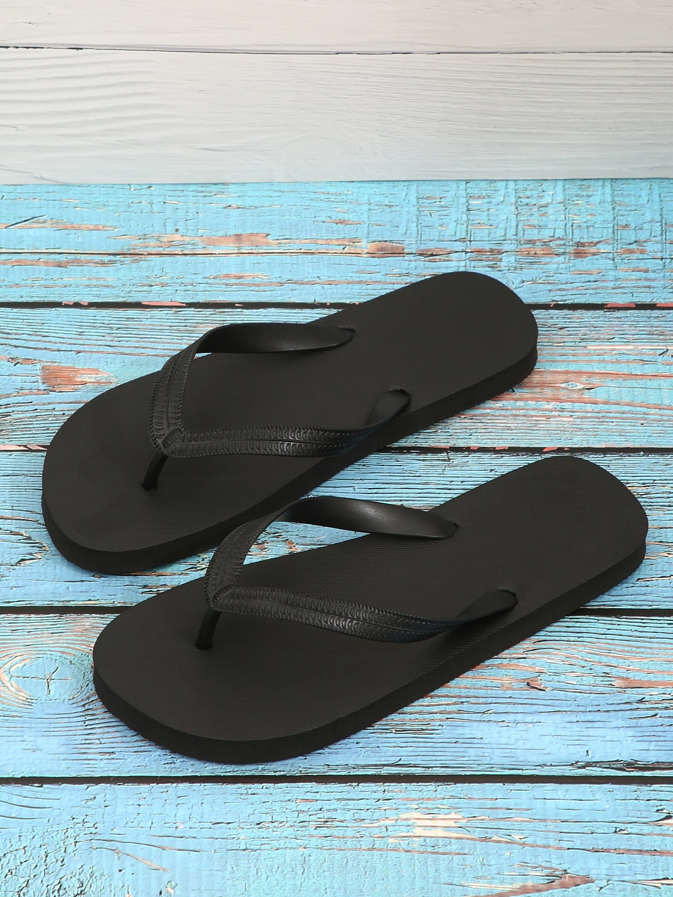 Women's Classic Flip-flop Sandals, Black Solid Color Women's Flip Flops